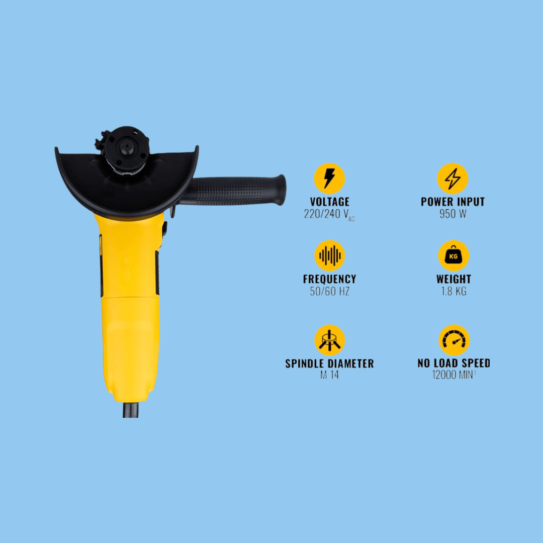 DeWalt 1700W slider switch 125mm small angle grinder with Brushless motor - Heena's Haven