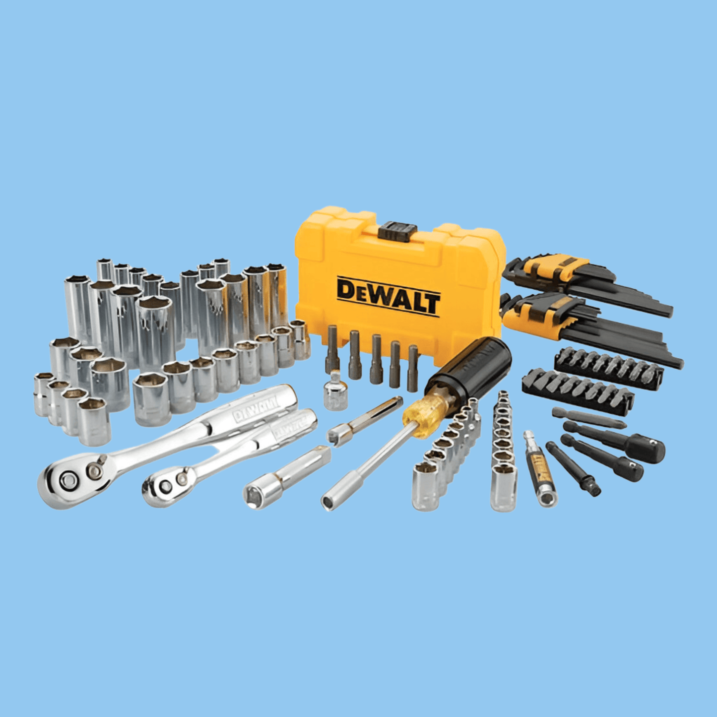 DeWalt DWMT73801-1 108 Piece Metric | Imperial 1/4" 3/8" Mechanics Tool Set - Heena's Haven