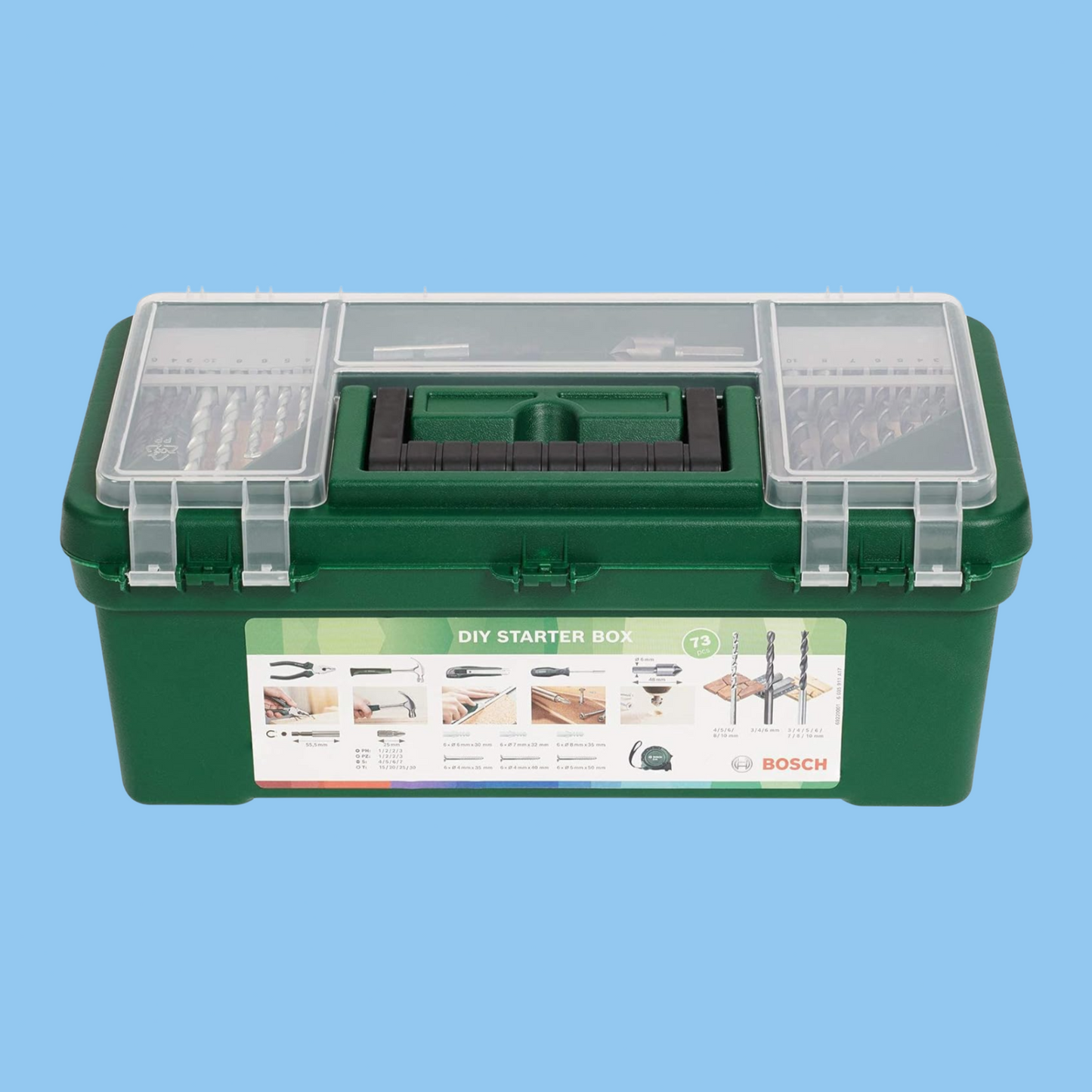 Bosch 73-Piece DIY Starter Set (Wood, Masonry, Metal) - Heena's Haven
