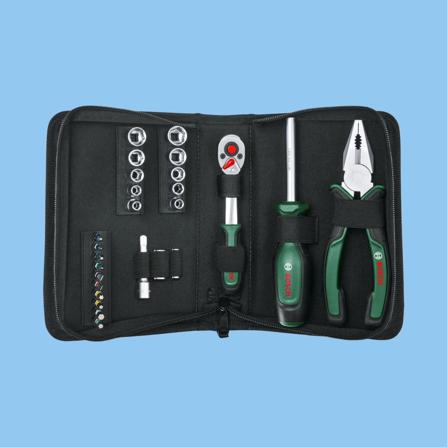 Bosch 26-Piece Mobility Tool Set: Compact DIY Kit with Ratchet & Pliers - Heena's Haven