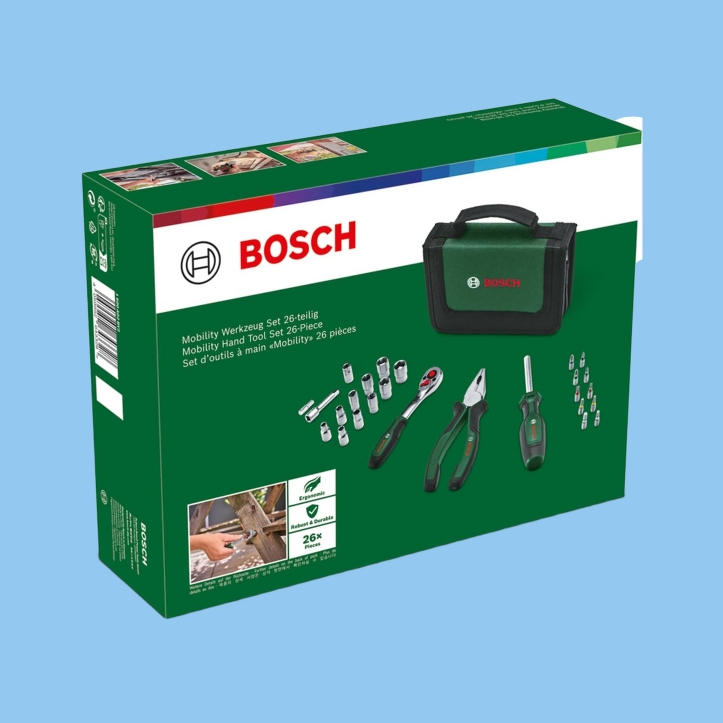 Bosch 26-Piece Mobility Tool Set: Compact DIY Kit with Ratchet & Pliers - Heena's Haven