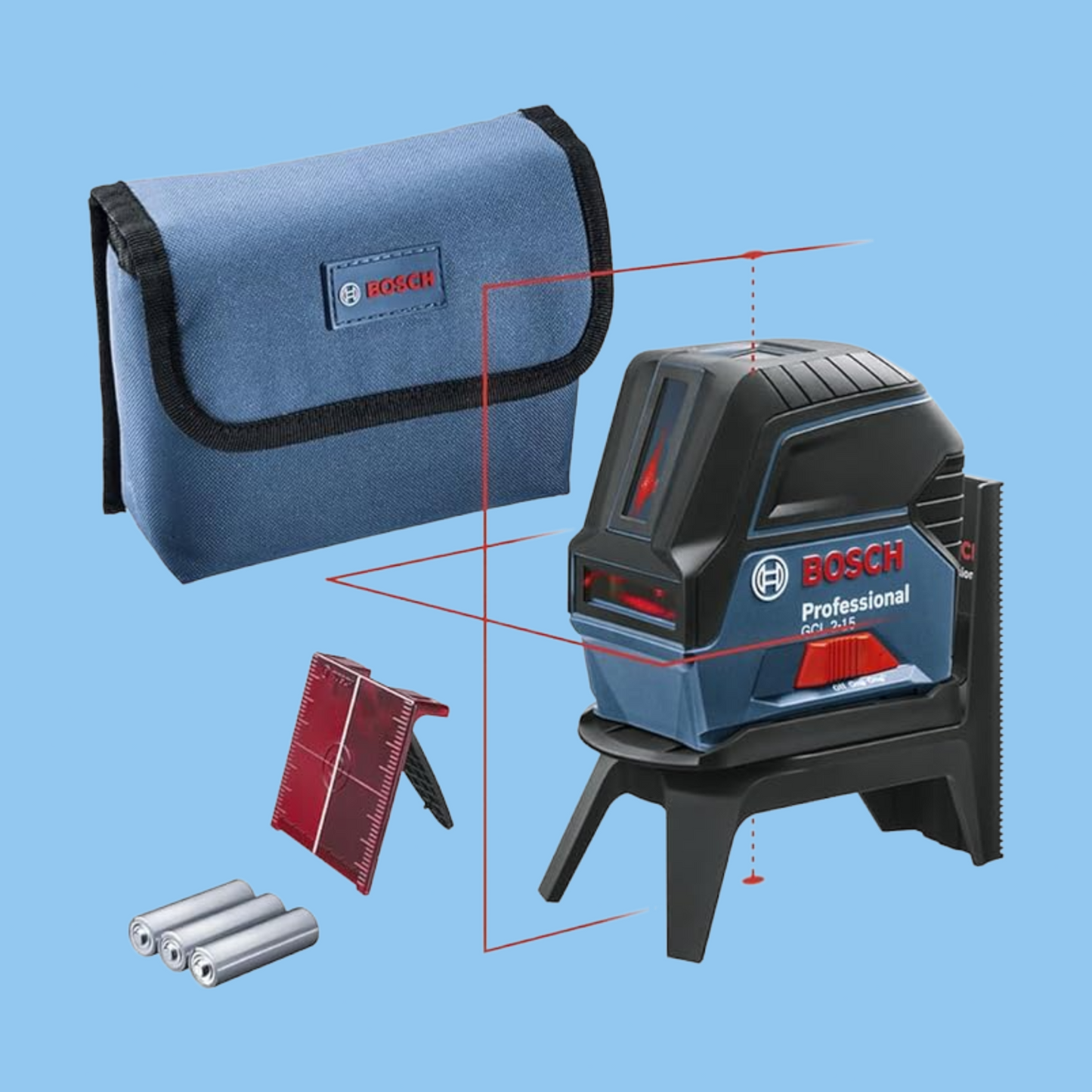 Bosch Professional Cross Line Laser GCL 2-15 (Red Laser, Interior) - Heena's Haven