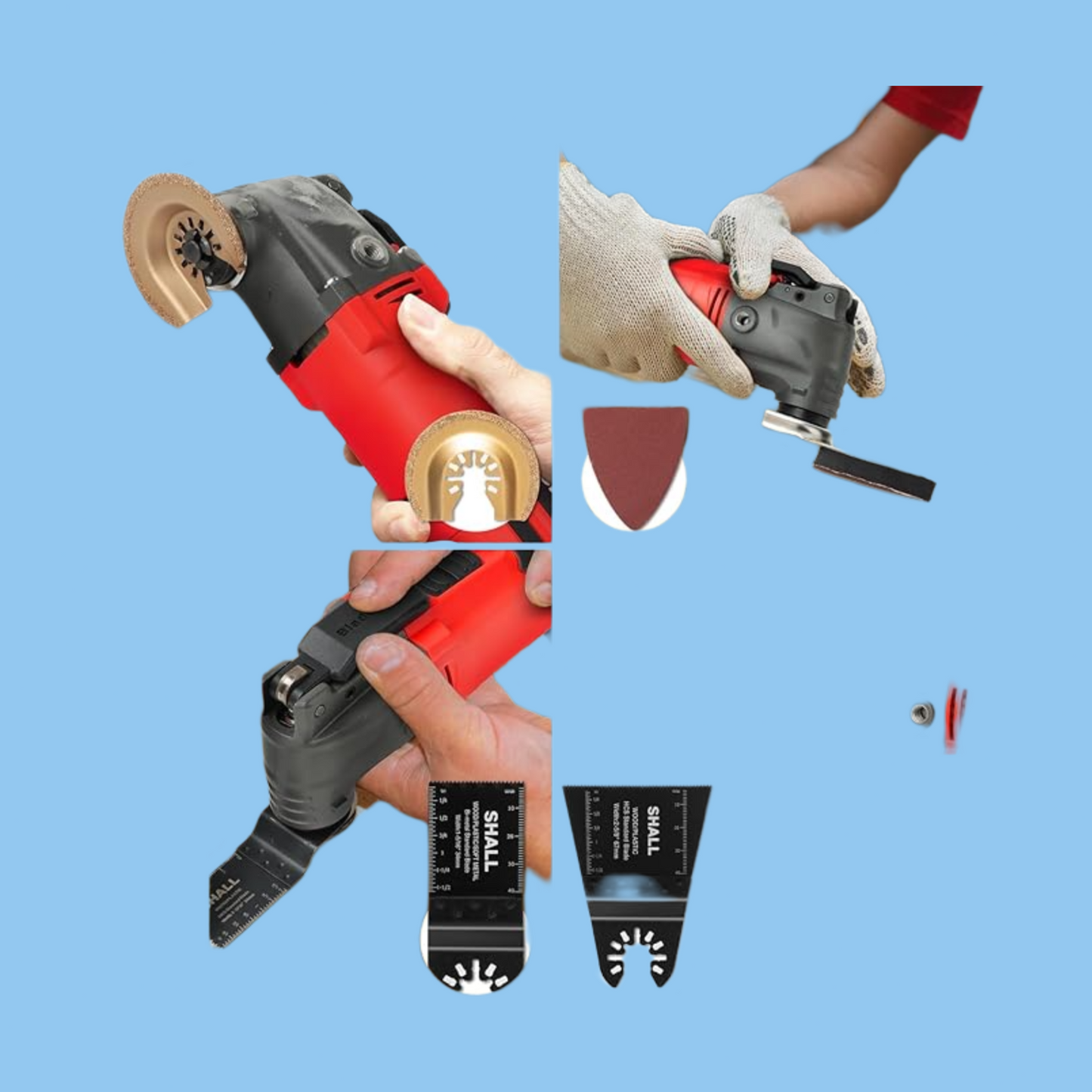 SHALL 102PCS Multitool Blades, Oscillating Multi Tool Accessories kits, - Heena's Haven