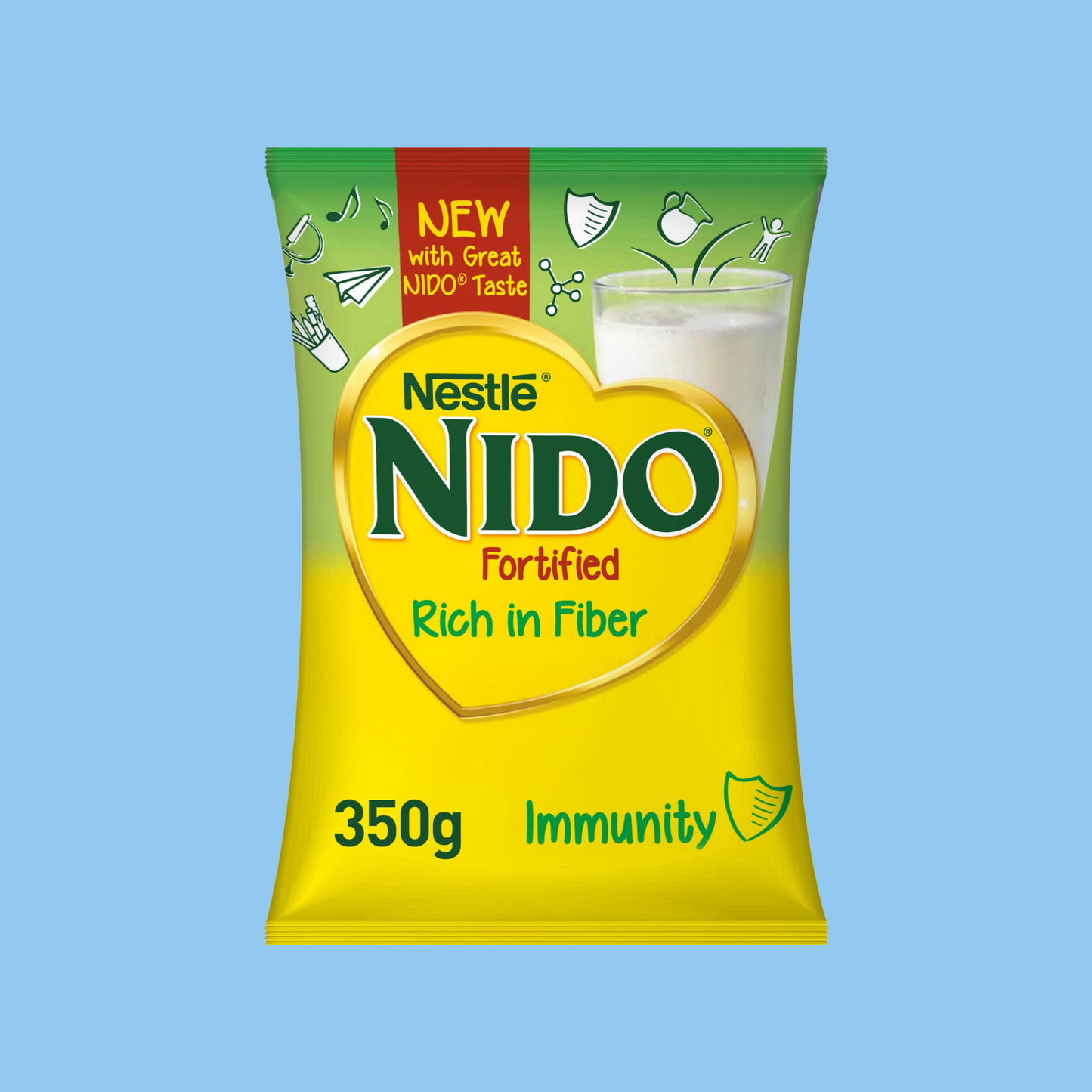 Nestle NIDO Fortified Milk Powder Rich in Fiber Pouch 24x350g - Heena's Haven