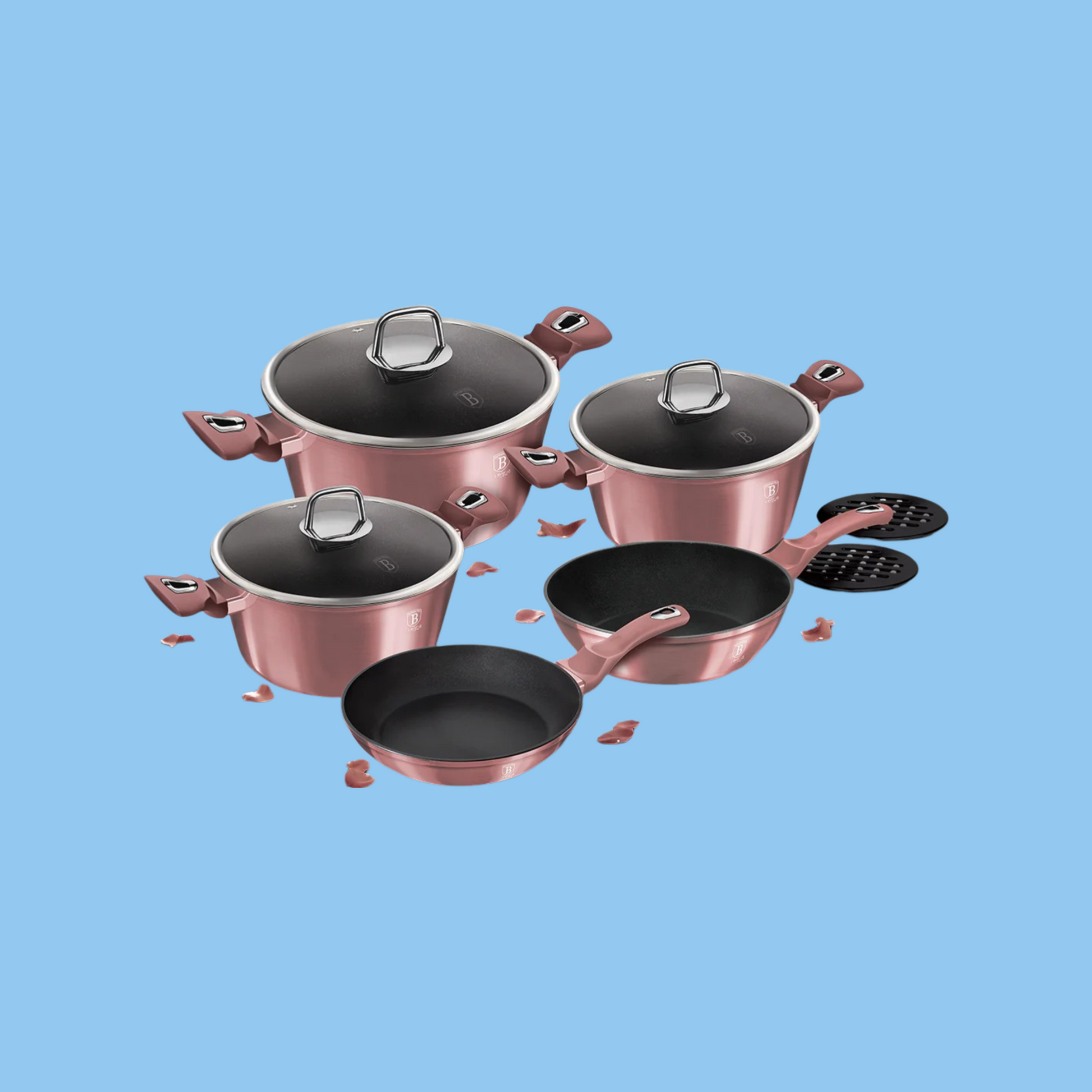 Heena's Haven 10 Pieces Cookware Set I-Rose Collection - Heena's Haven