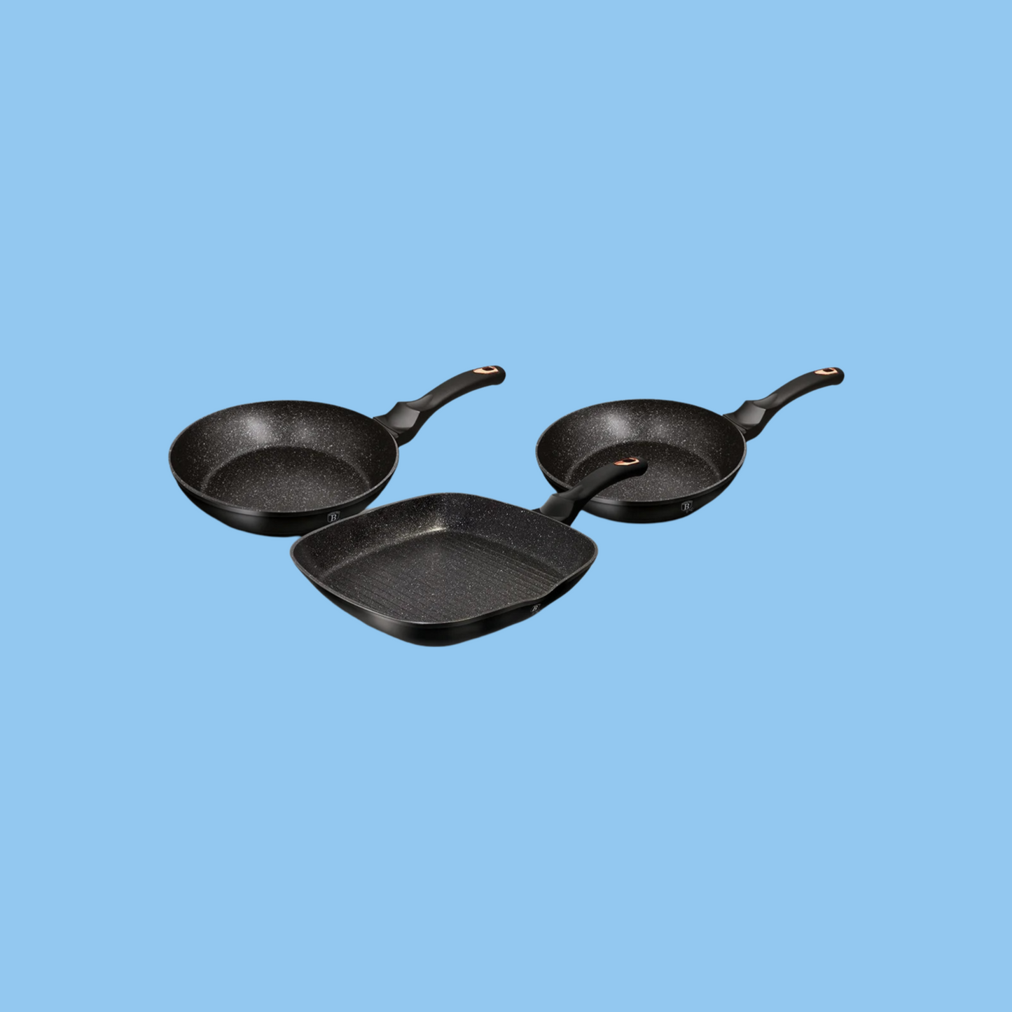 Heena's Haven 3 Pieces Frypan Set Black Rose Collection - Heena's Haven