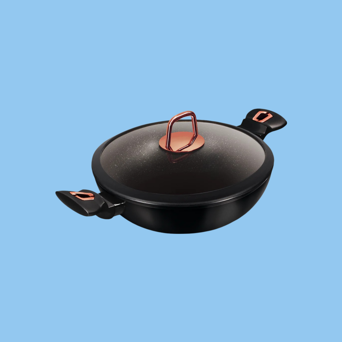 Heena's Haven Wok With Lid 30 cm Black Rose Collection - Heena's Haven