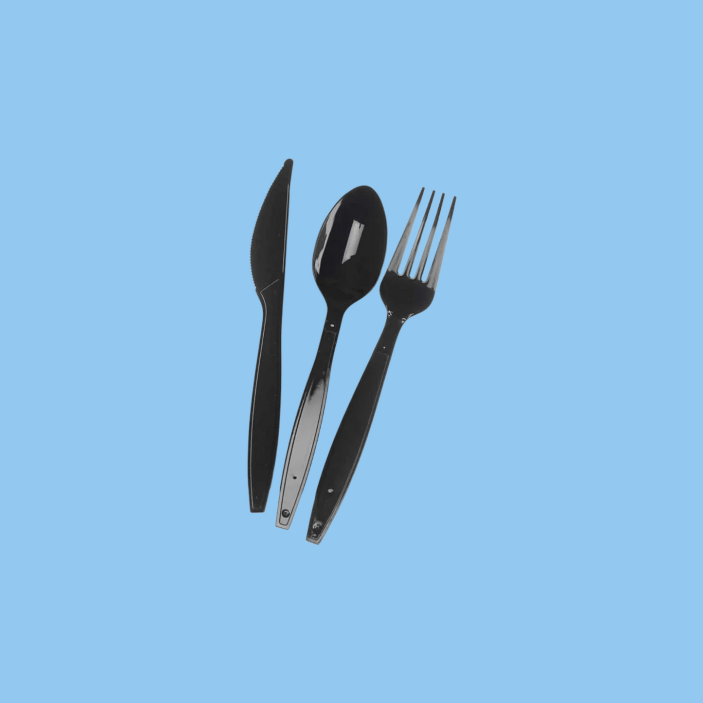 Heena's Haven Medium Duty Black Cutlery Set (Spoon/Fork/Knife/Napkin) 500 Pieces - Heena's Haven
