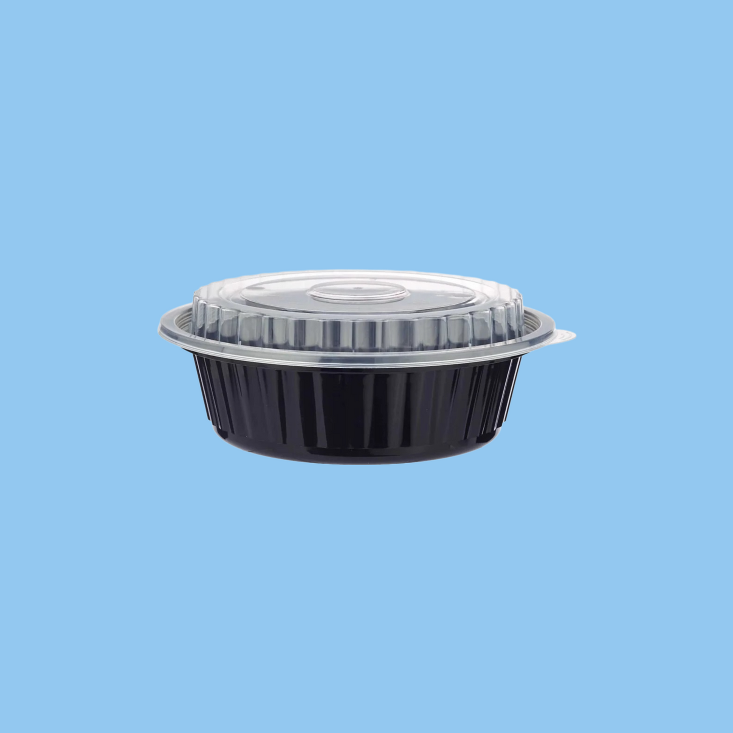 Heena's Haven Black Base Round Container 16 Oz with Lids 150 Pieces - Heena's Haven