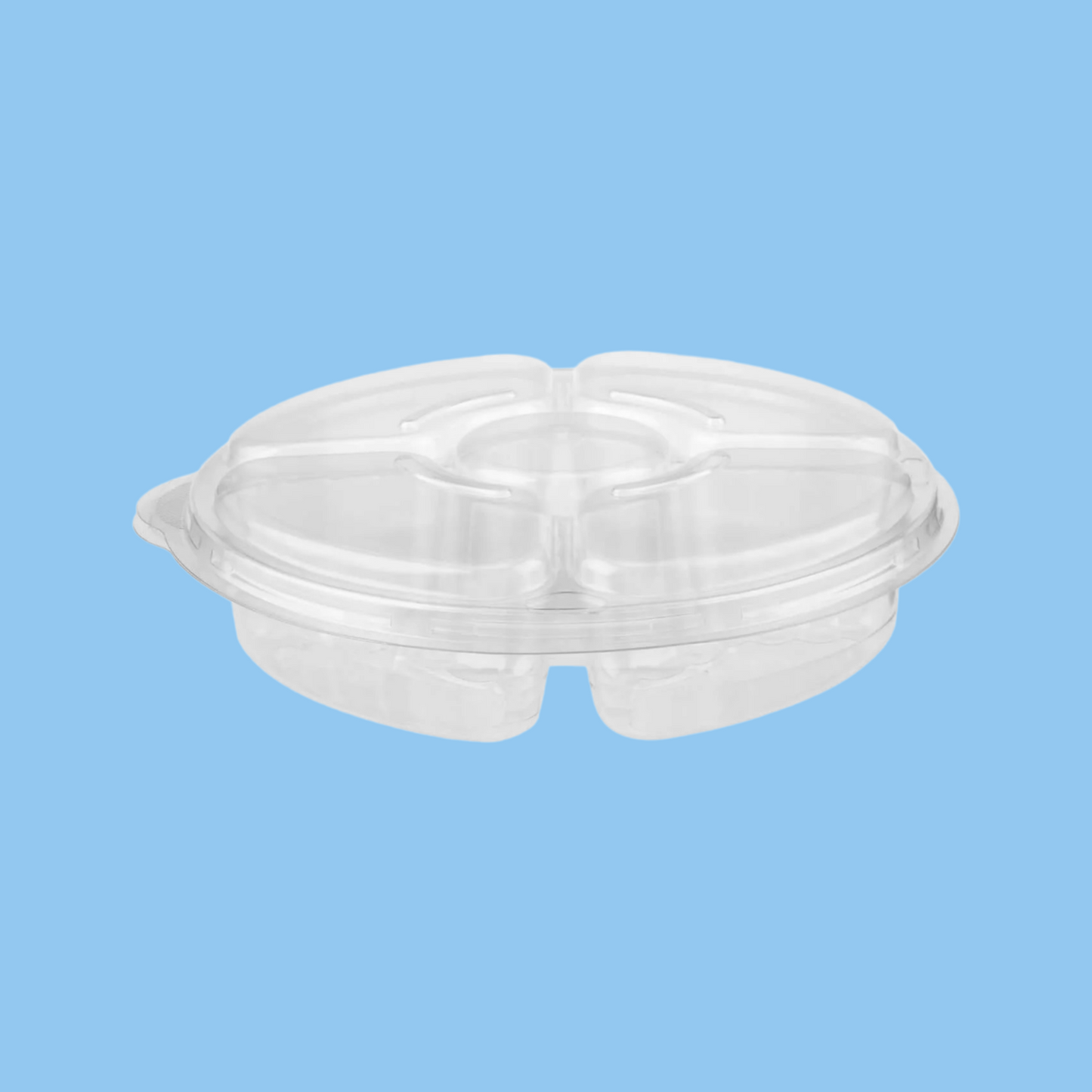 Heena's Haven 5 Compartment clear container with lid Lid 50 Pieces - Heena's Haven