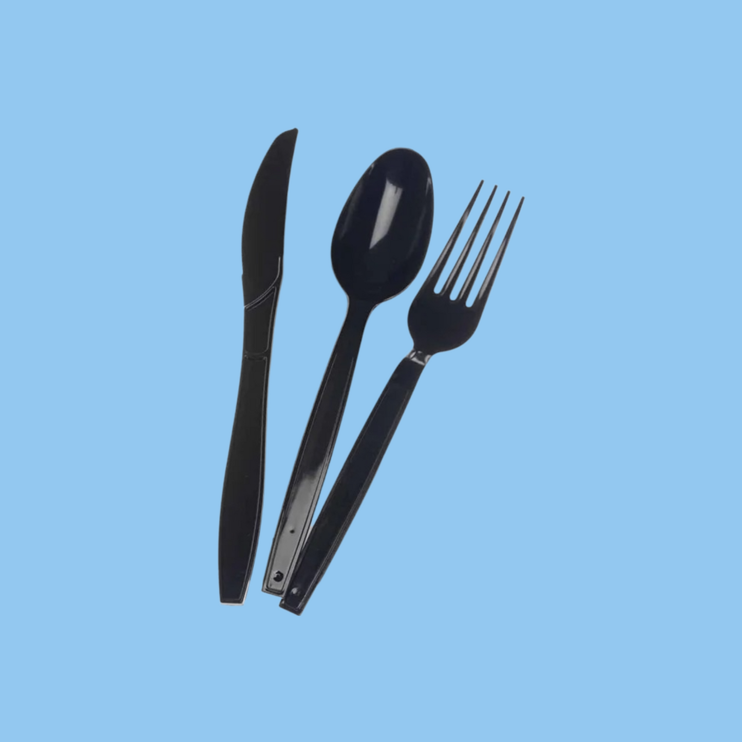 Heena's Haven Heavy Duty Black Cutlery Set (Spoon/Fork/Knife/Napkin) 250 Pieces - Heena's Haven