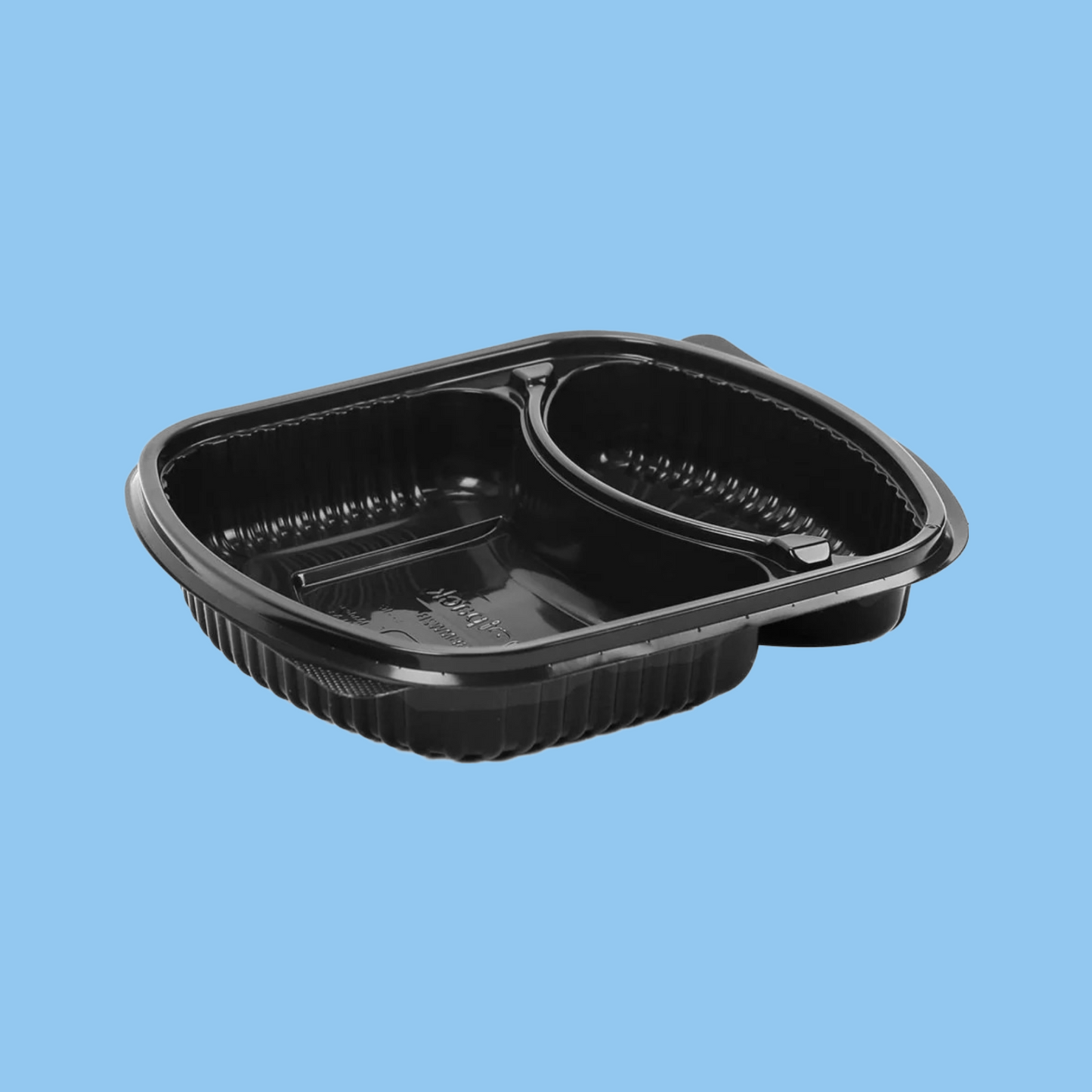 Heena's Haven Black Base Rectangular 2-Compartment Container 250 Pieces - Heena's Haven