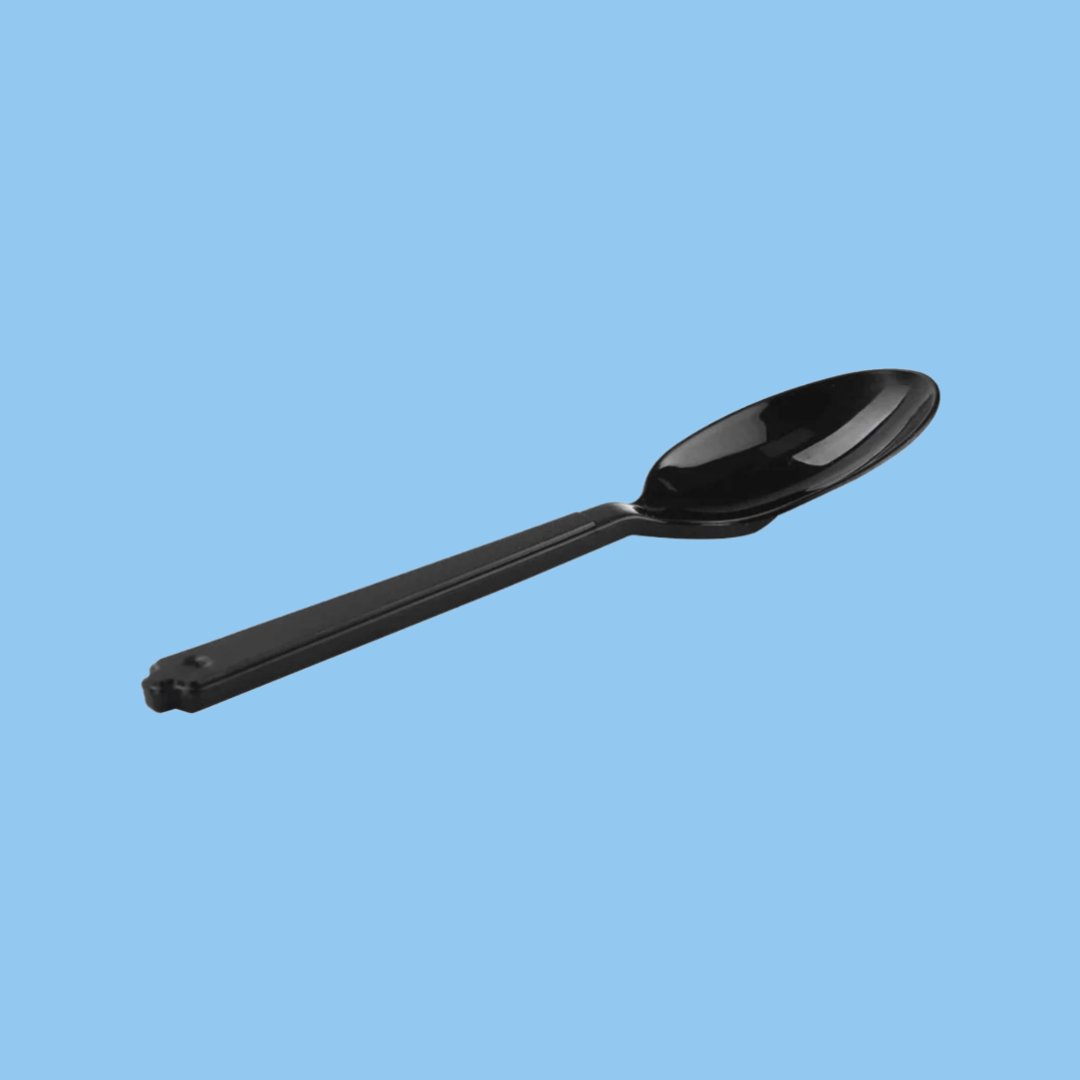 Heena's Haven Plastic Medium Duty Black PP Spoon 1000 Pieces - Heena's Haven