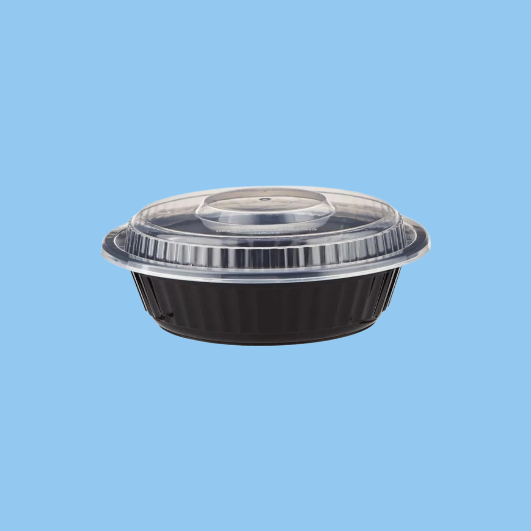 Heena's Haven Black Base Heavy Duty Round Container 16 Oz 300 Pieces - Heena's Haven