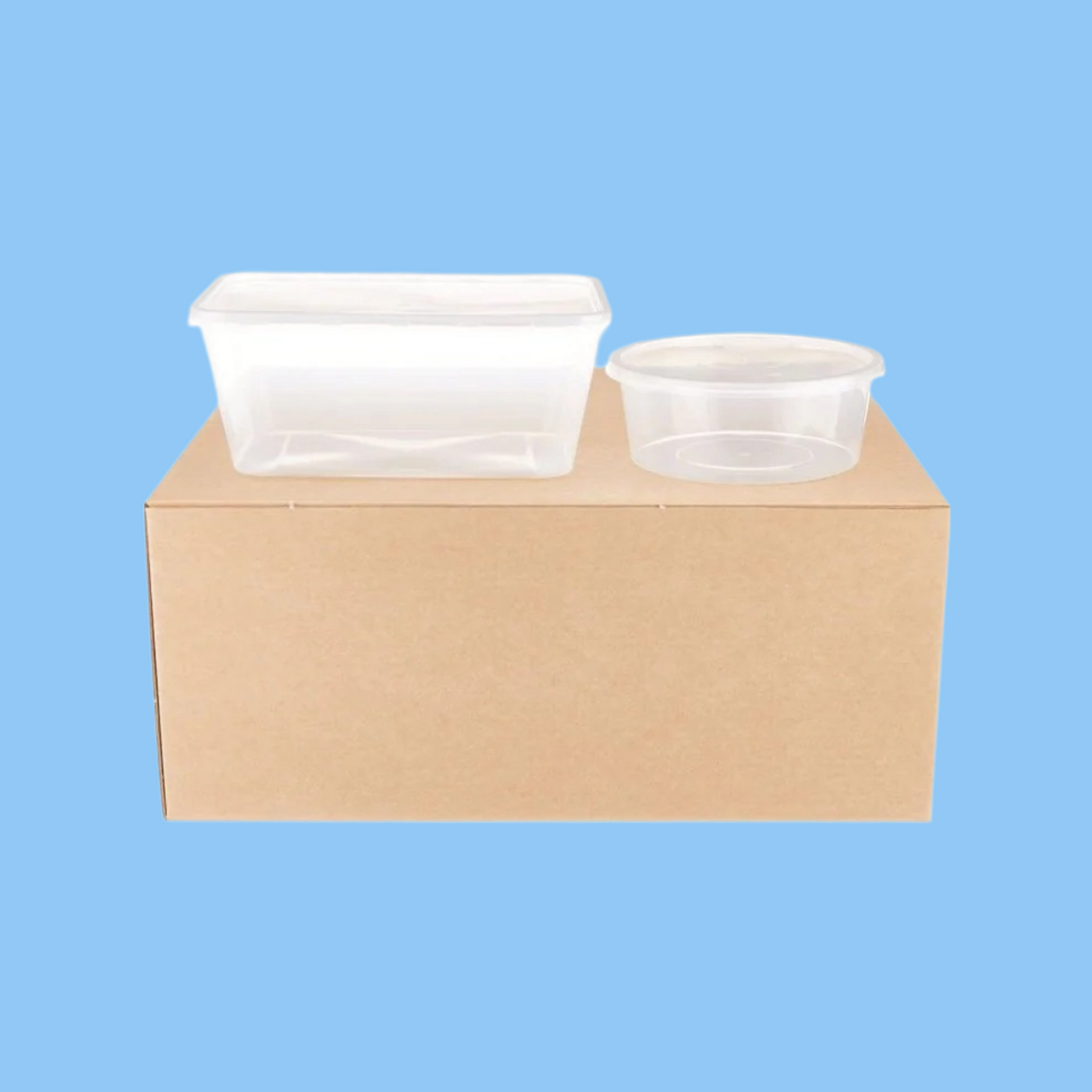 Heena's Haven Clear Microwaveable container 1000ml with Lid (50 Pieces) and 250ml with Lid (50 Pieces) 28th Anniversary Combo - Heena's Haven