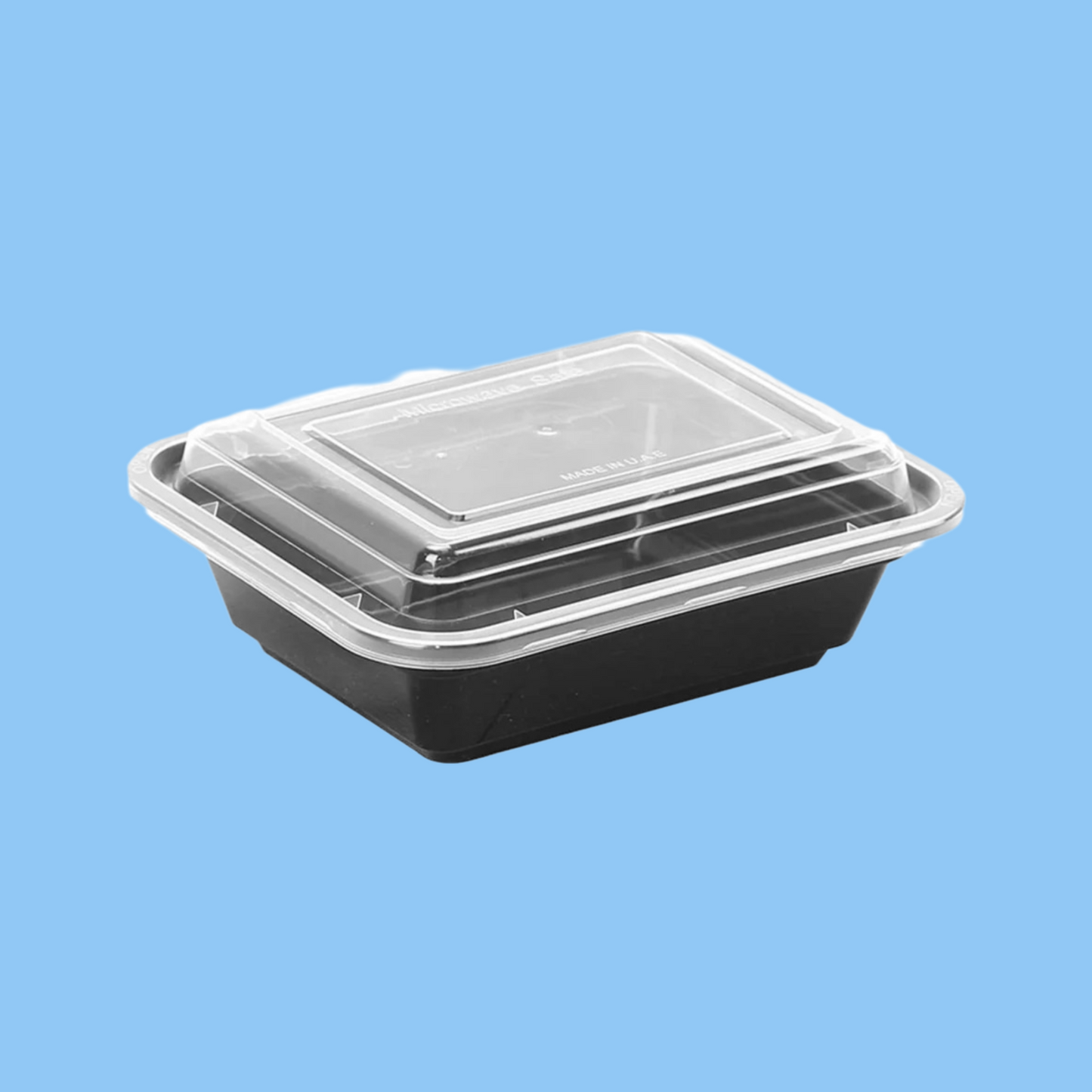 Heena's Haven Black Base Rectangular Microwave Container with Lid 50 Pieces - Heena's Haven