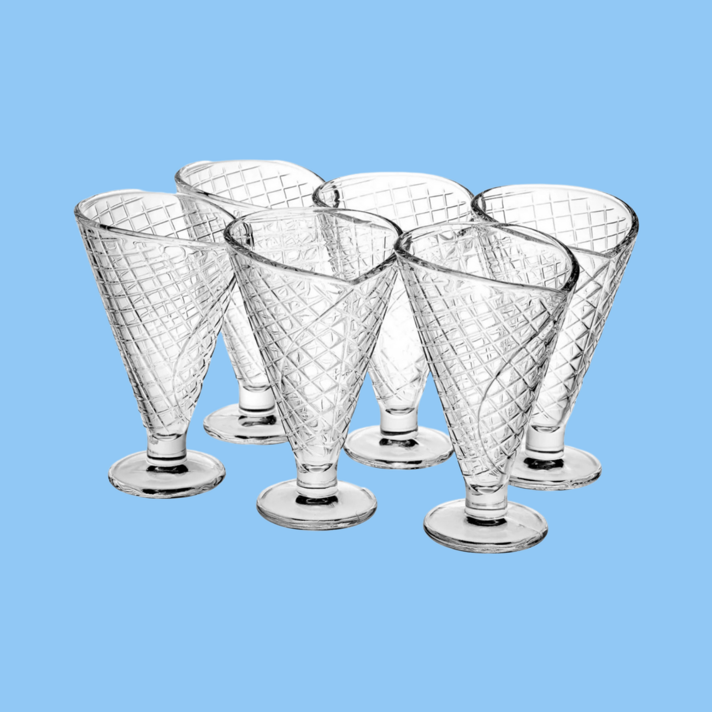 Heena's Haven 6 Pieces Glass Ice Cream Cup 265 ml Set