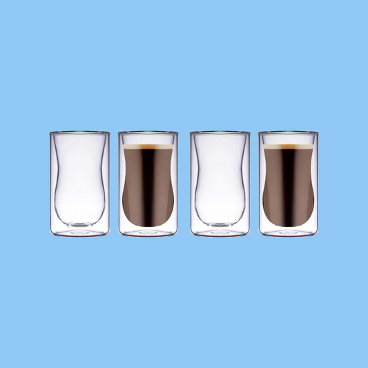 Heena's Haven Borosilicate Double Wall Glass Estikan 100 ml 4 Piece Set