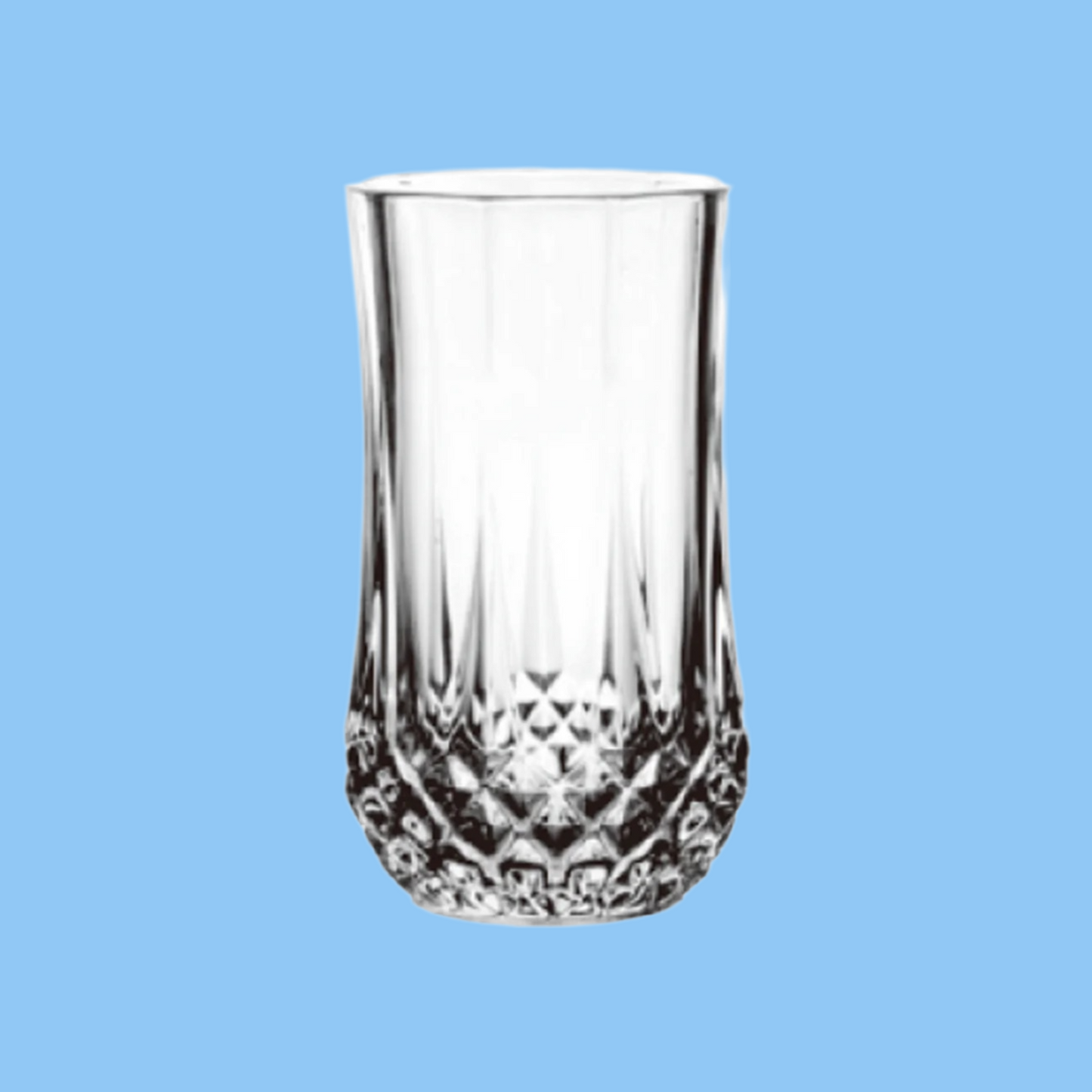 Heena's Haven 6 Pieces Glass Diamond Cup 330 ml Set
