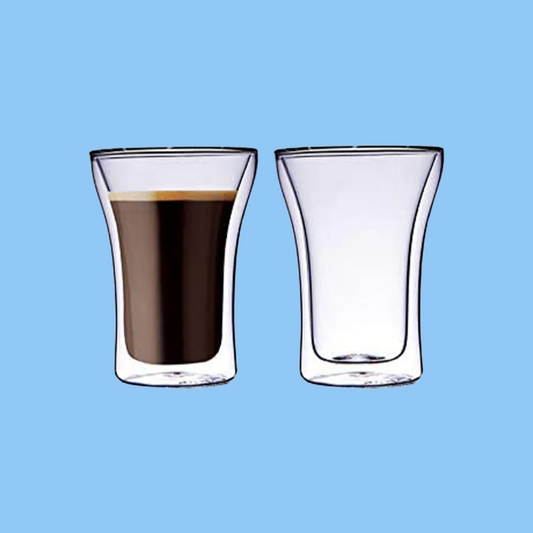Heena's Haven Borosilicate Double Wall Glass Tumbler 250 ml 2 Piece Set