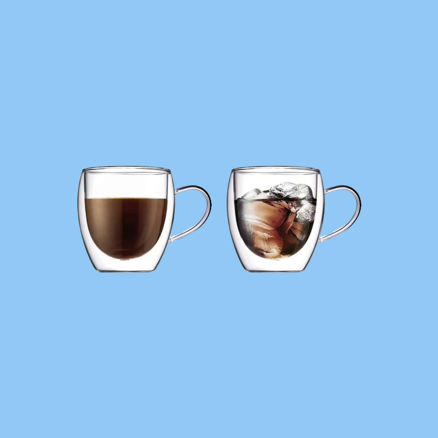 Heena's Haven Borosilicate Double Wall Glass 250 ml 2 Piece Set