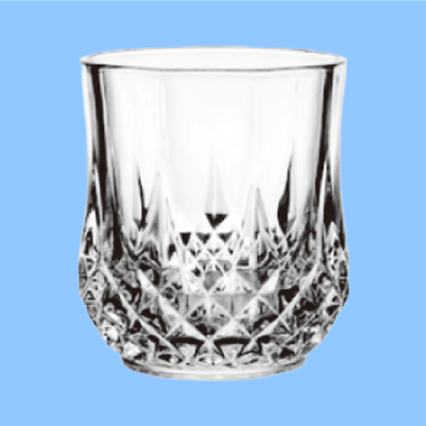 Heena's Haven 6 Pieces Glass Diamond Cup 290 ml Set