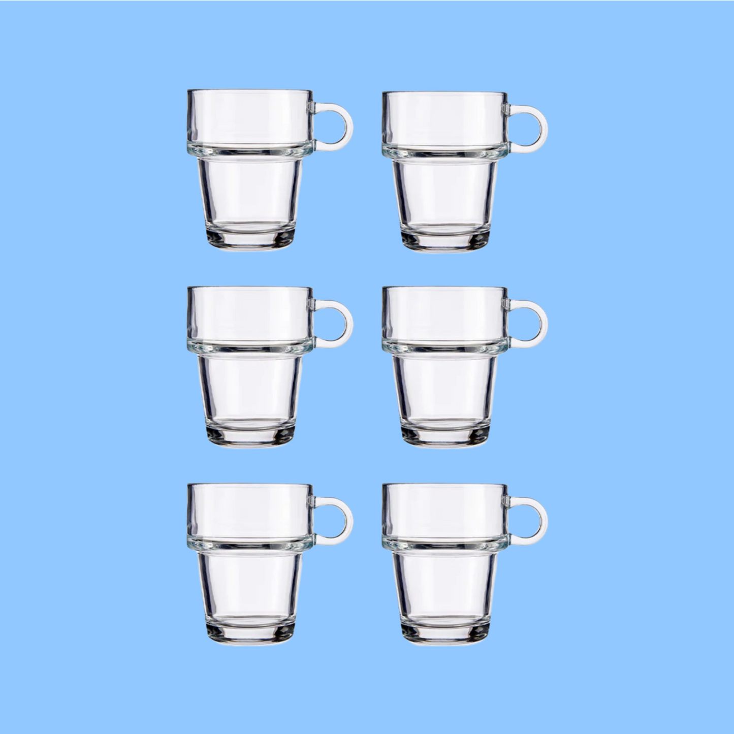 Heena's Haven 6 Piece Pliable Glass Cup 260 ml Set