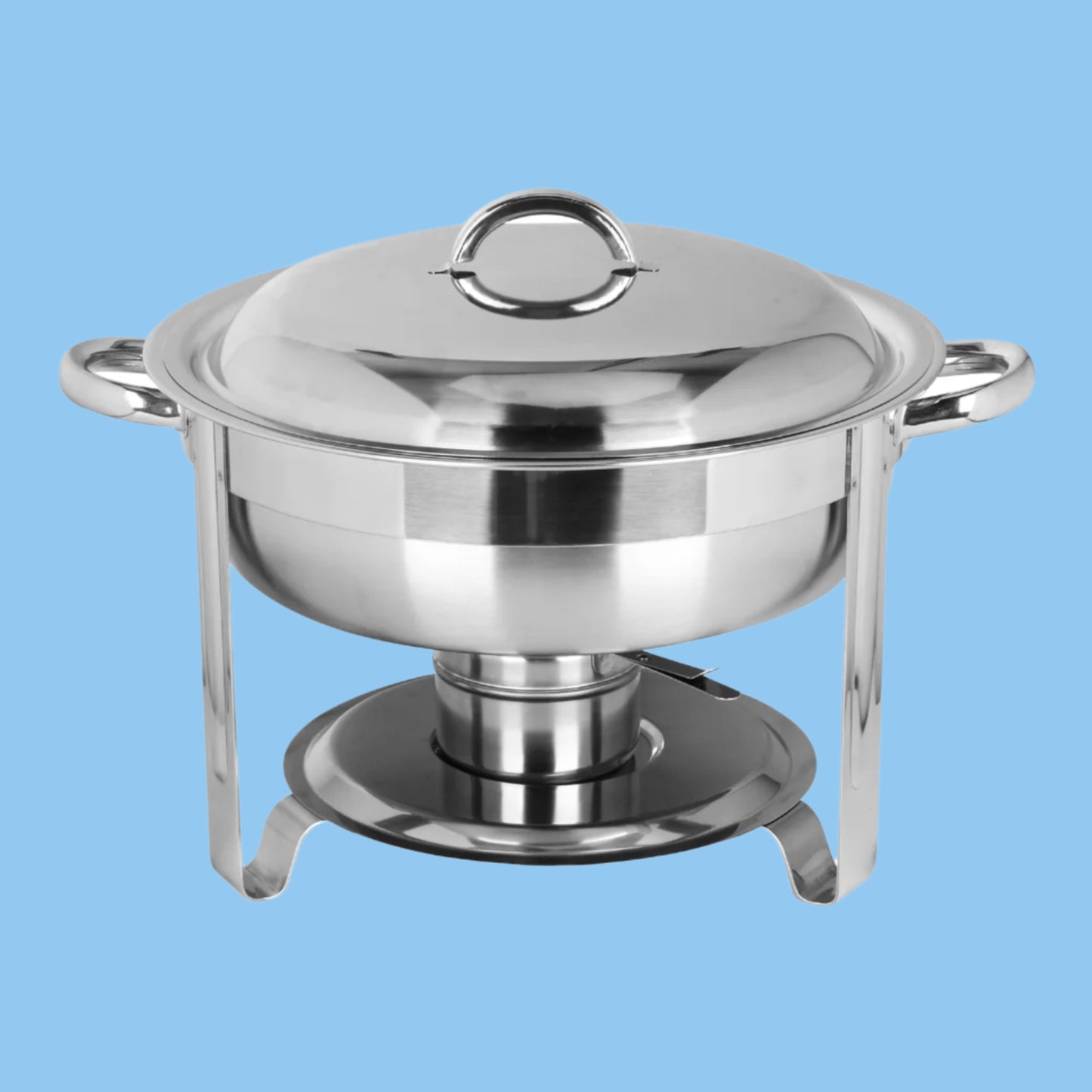 Heena's Haven Stainless Steel Round Chafing Dish 4.5 Liter with Fuel Holder