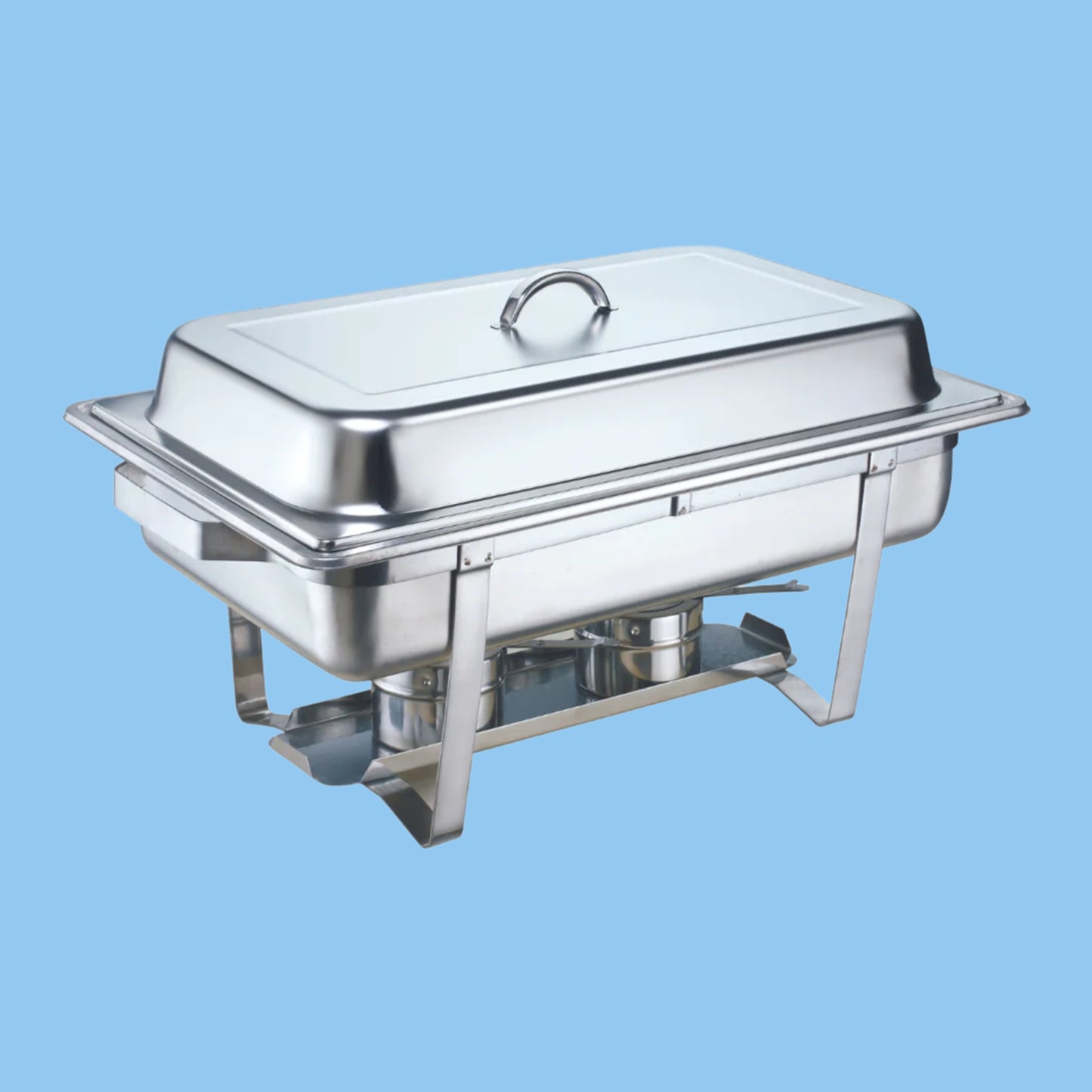 Heena's Haven Stainless Steel Oblong Roll Chafing Dish 1/1 -9 Liter with Fuel Holder