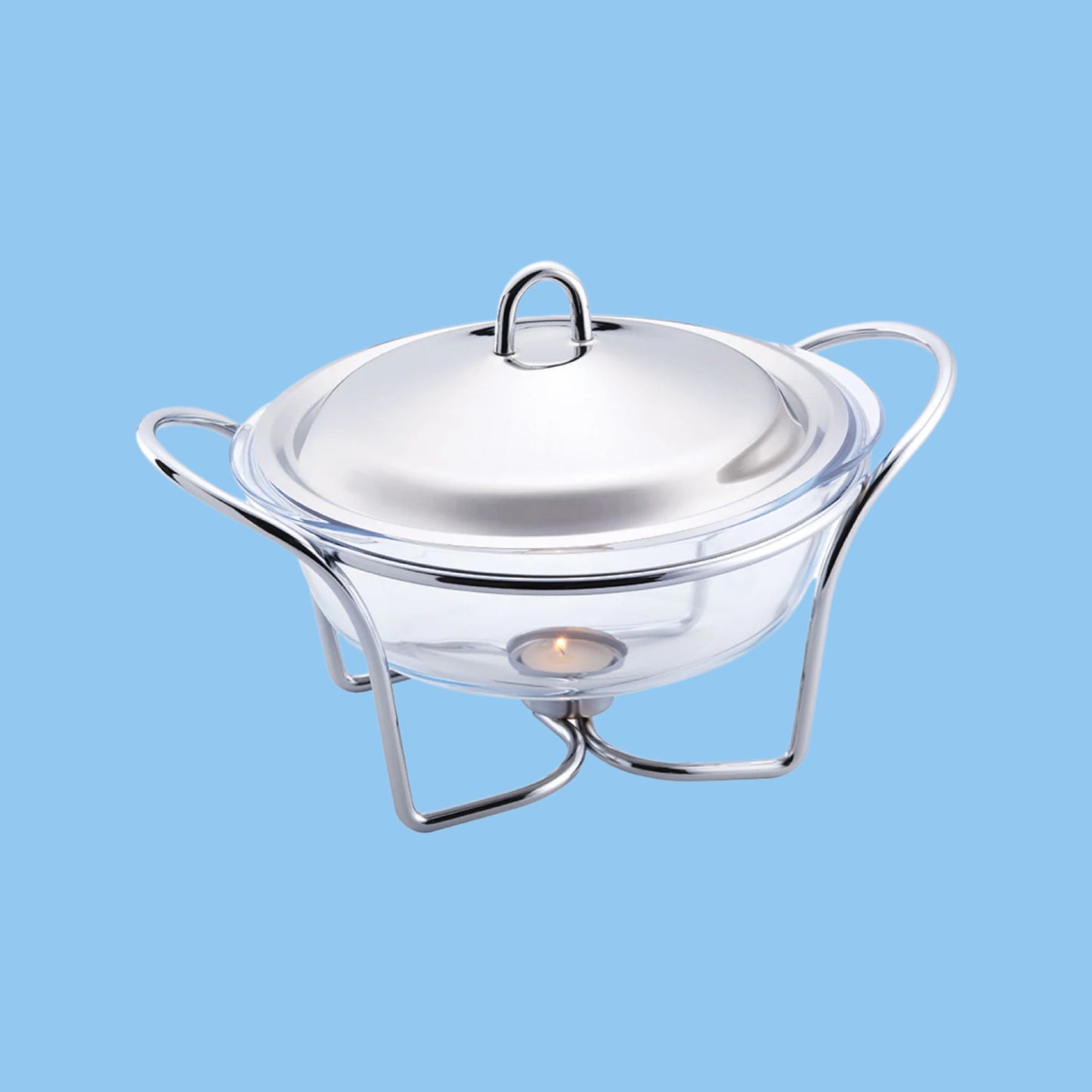 Heena's Haven Hot Pot Food Warmer - Round Glass Chafing Dish