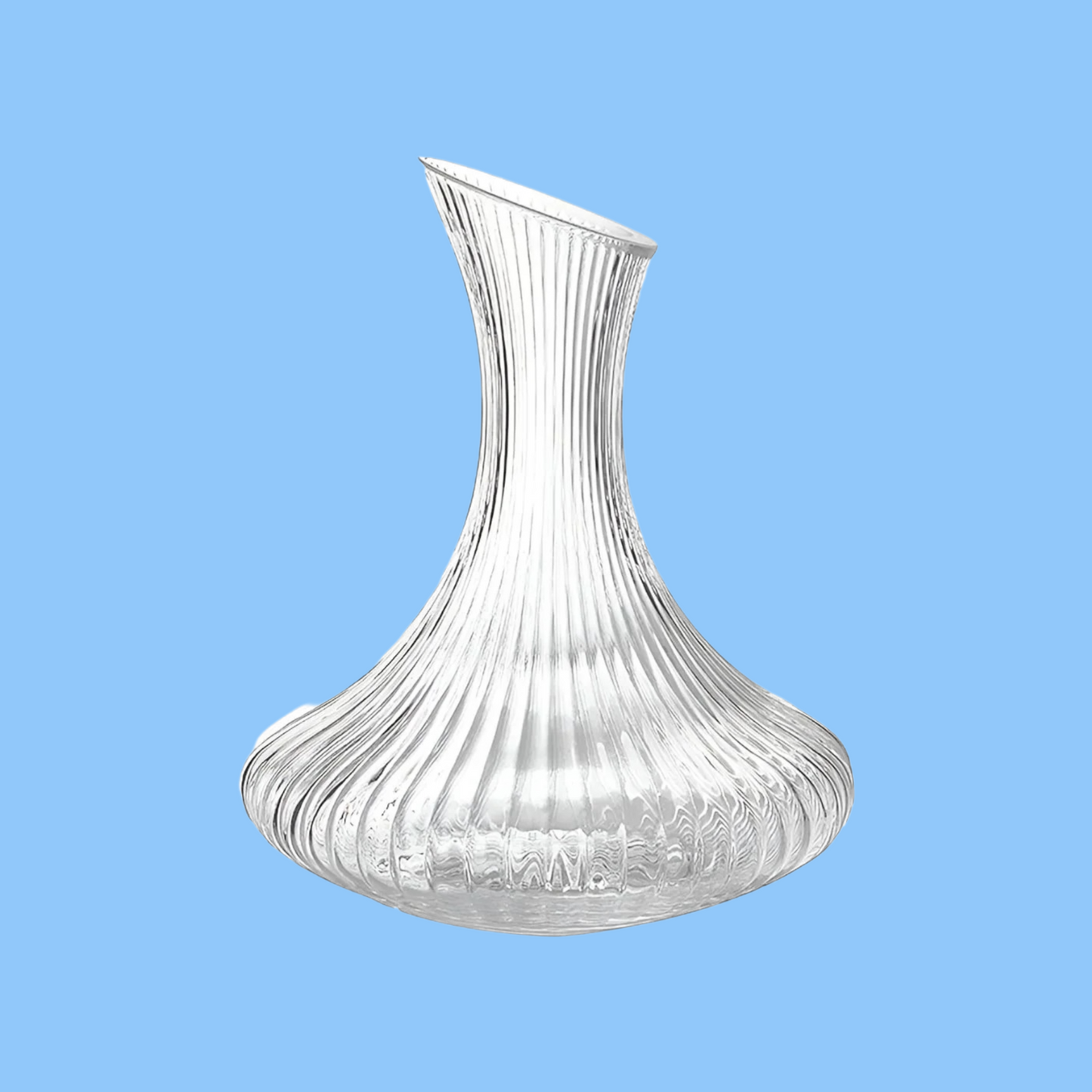 Heena's Haven Transparent Fluted Crystal Glass Decanter 1.8 Liter