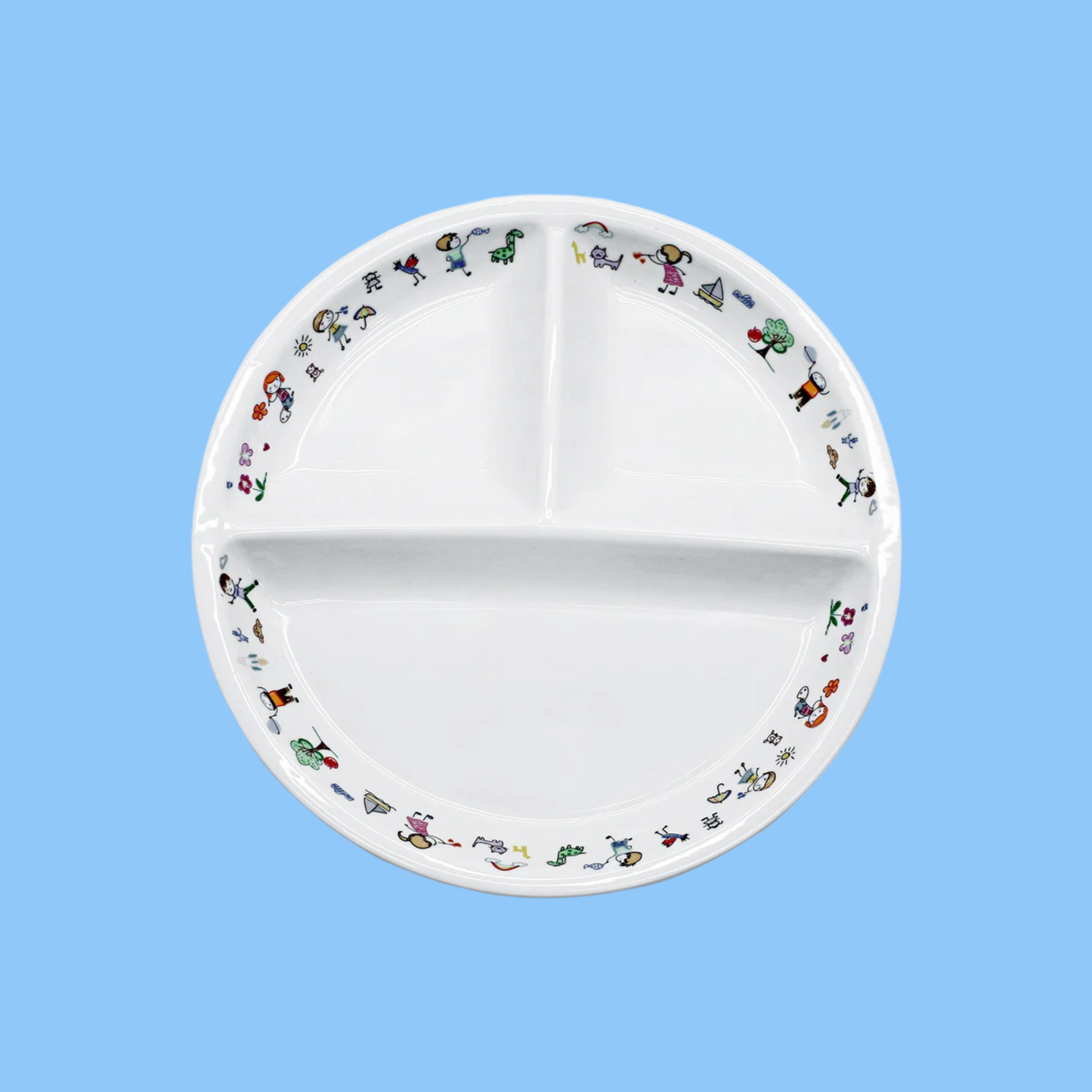 Heena's Haven Ivory Porcelain Kids 3 Compartments Divider Plate 9