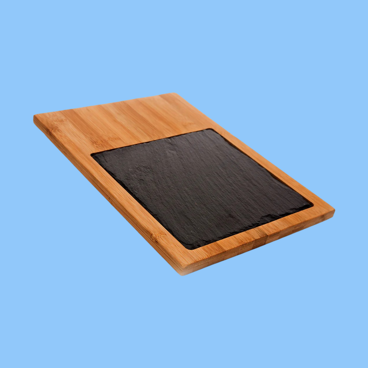 Heena's Haven Wide Rectangular Bamboo Board with Slate