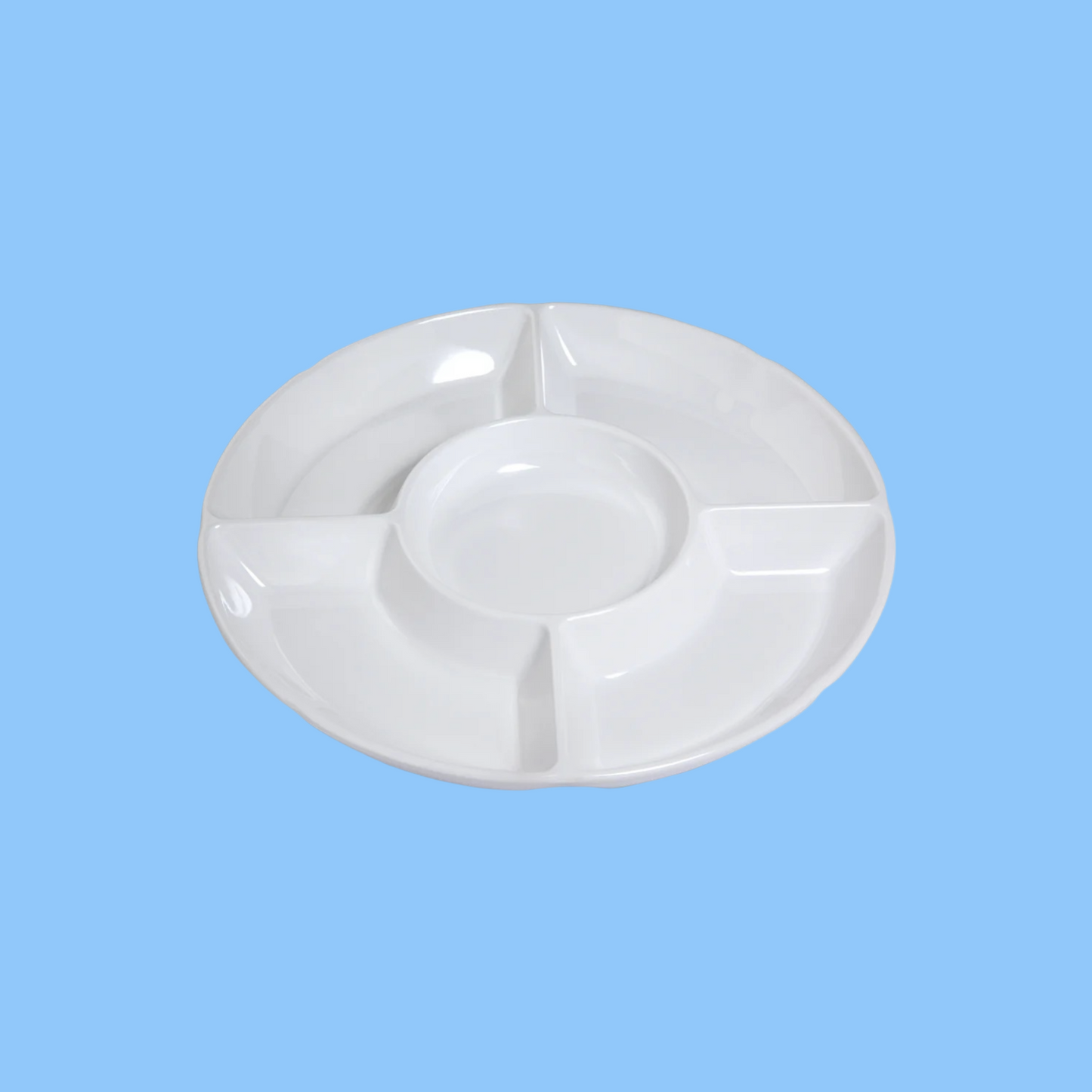 Heena's Haven Melamine Mezze Round 5 Compartment Plate 25 cm