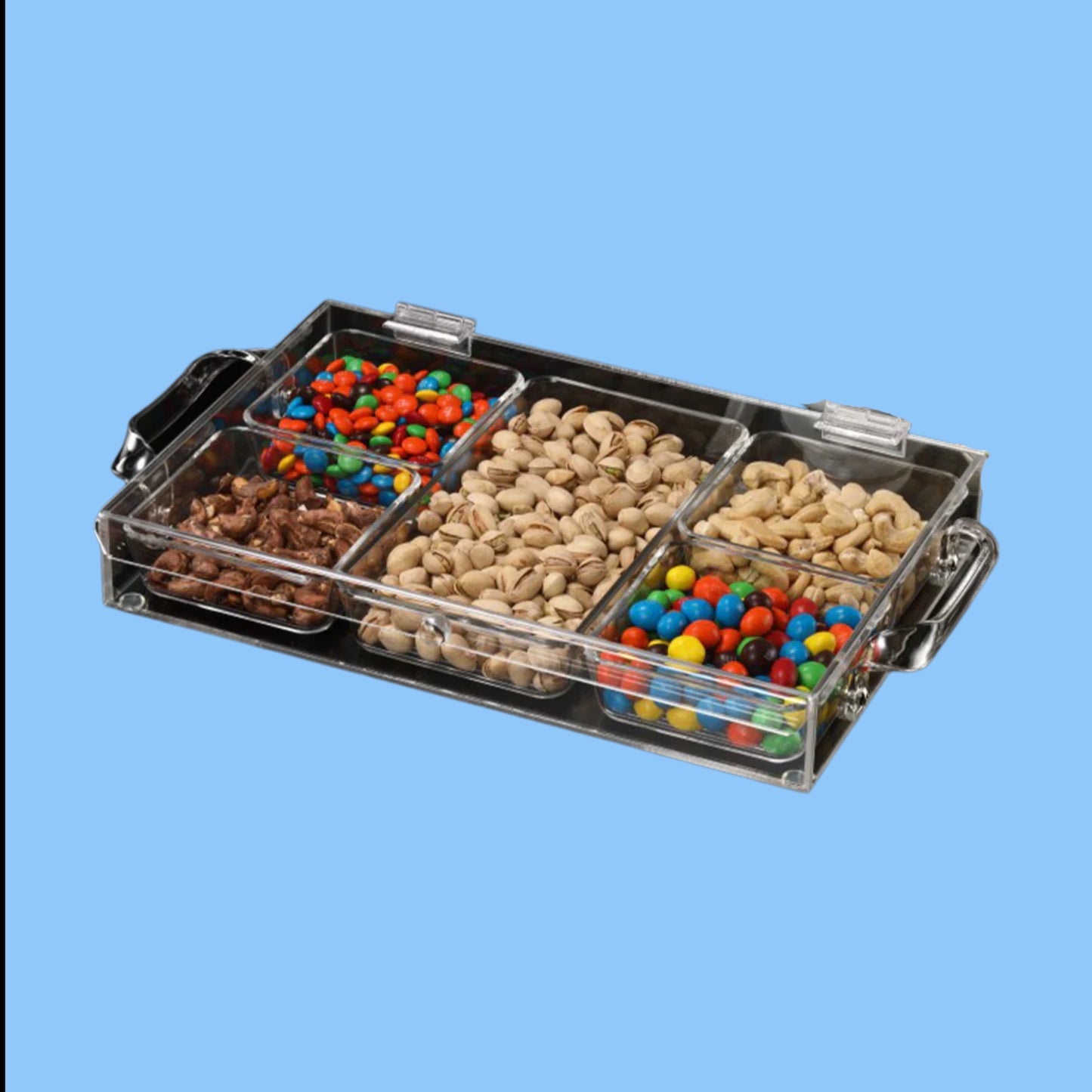 Heena's Haven Five Compartment Acrylic Laser Serving Tray