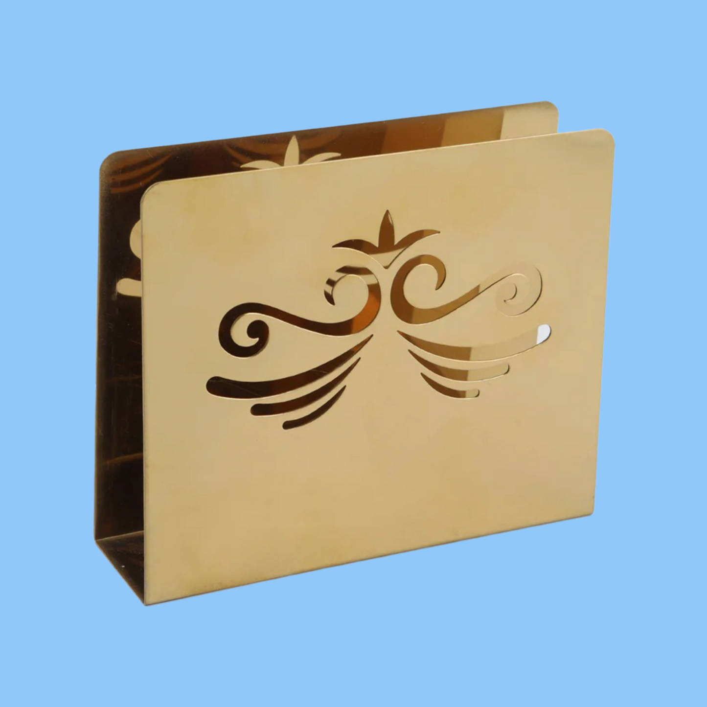 Heena's Haven Golden Napkin Tissue Holder Moustache Design