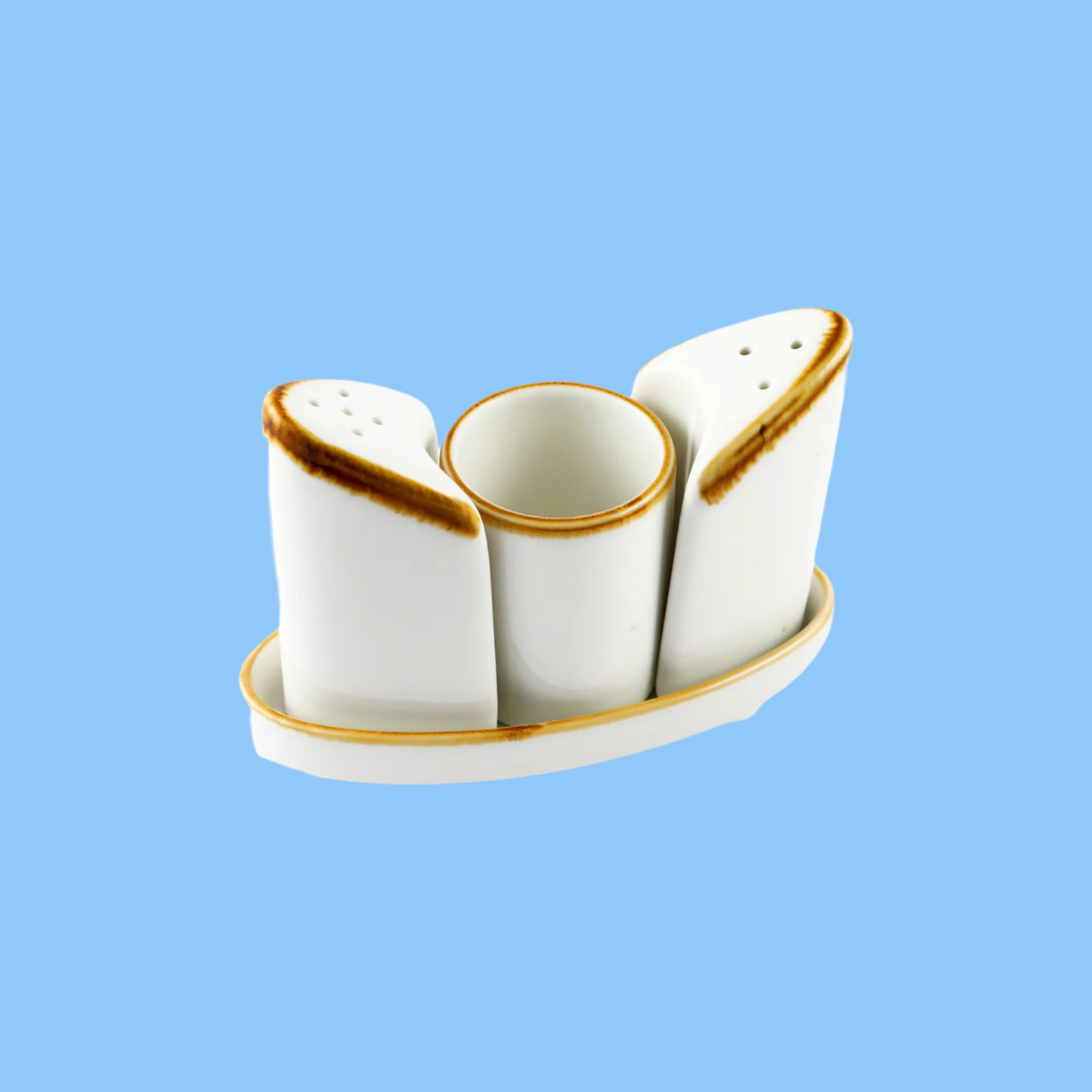 Heena's Haven Mocha Porcelain 4 Pcs Condiment Set