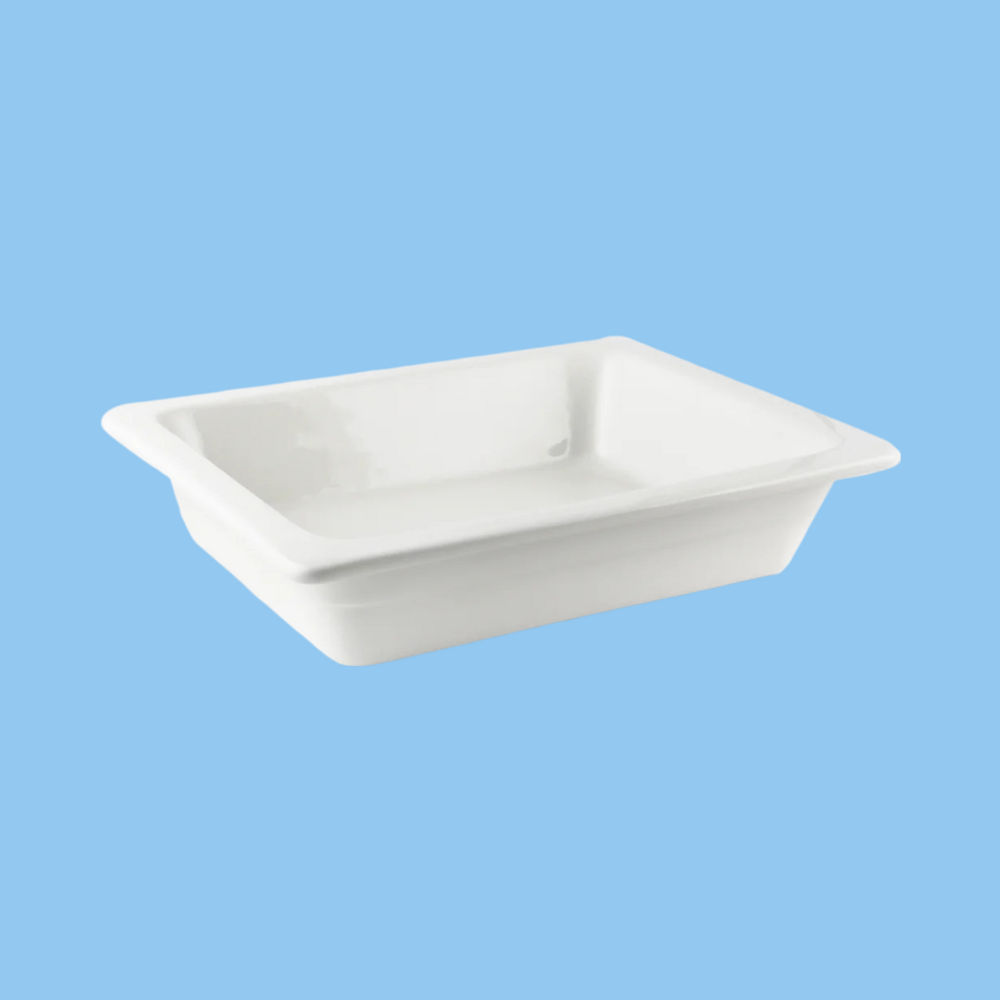 Heena's Haven Ivory Porcelain 1/1 Full Rectangular Chafing Dish Insert 6.5 cm - Heena's Haven