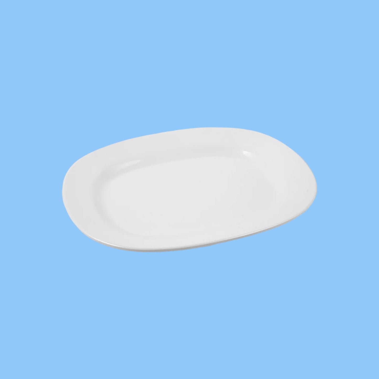 Heena's Haven White Melamine Rectangular Oval Plate 14