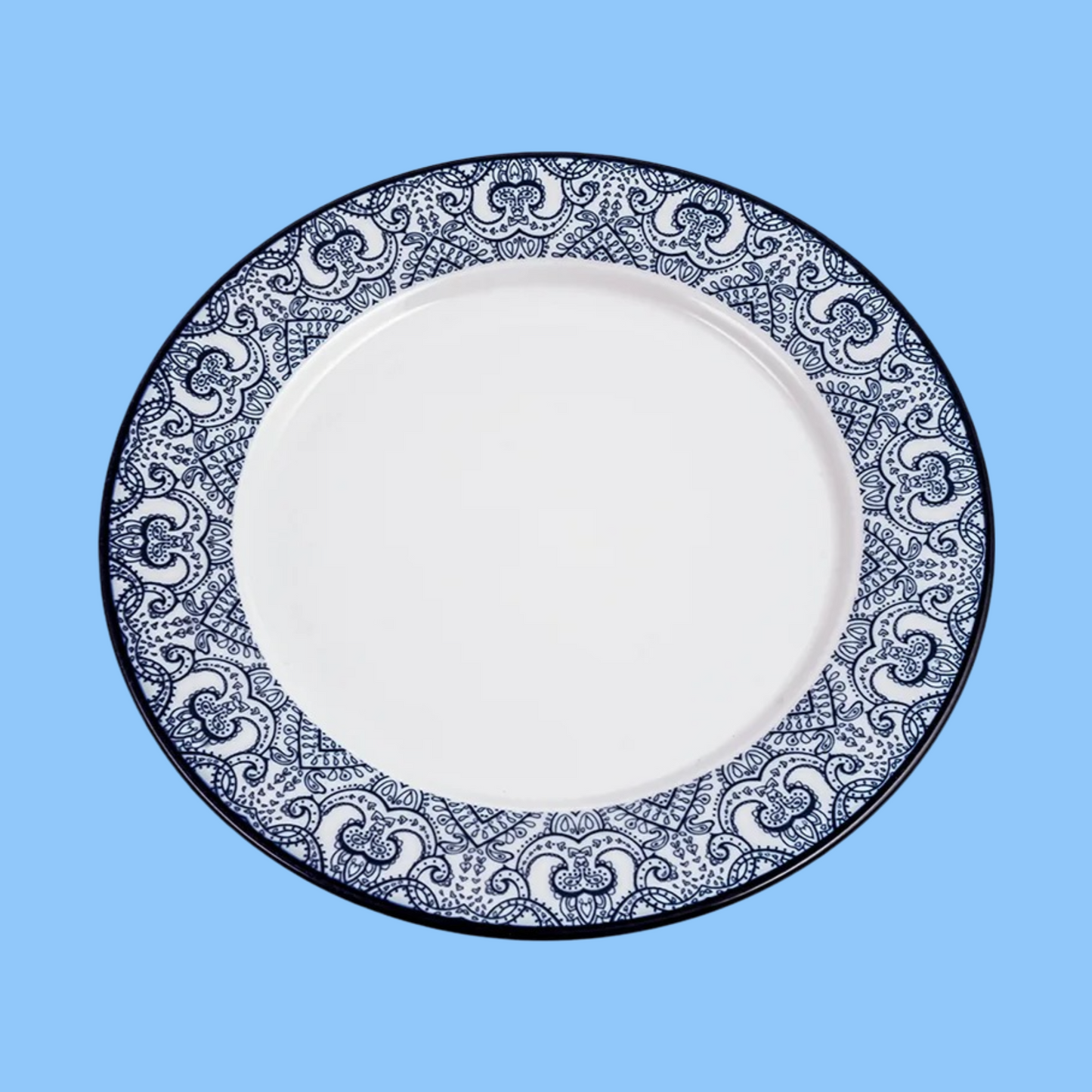 Heena's Haven Arabesque Blue Flat Plate