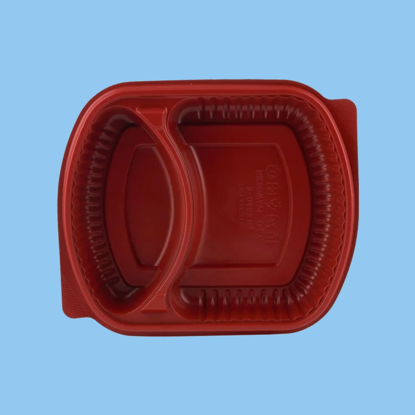 Heena's Haven Red & Black Base Rectangular 3-Compartment Container With Lid 250 Pieces - Heena's Haven
