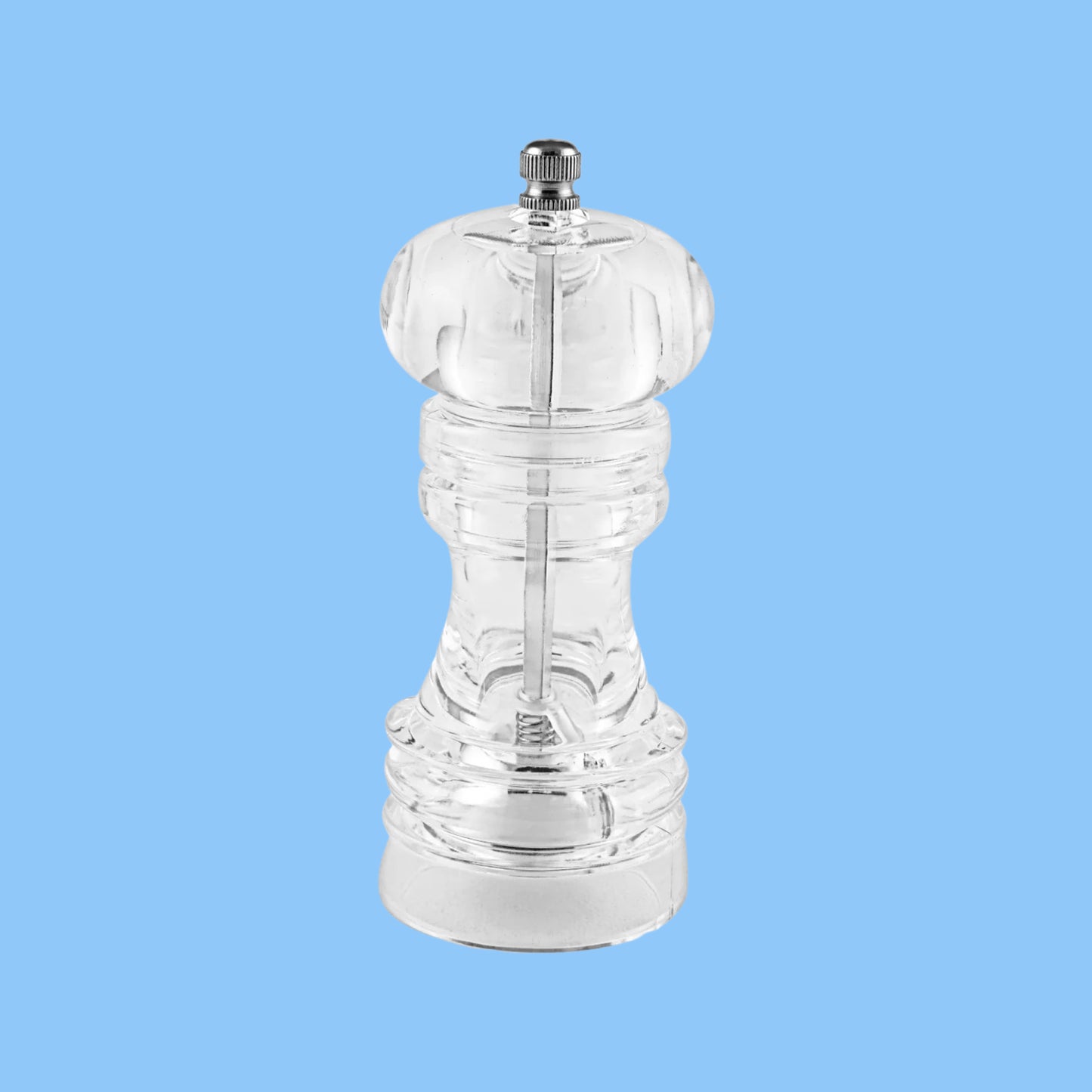 Heena's Haven Transparent Pepper Mill 5.5 cm x 14 cm