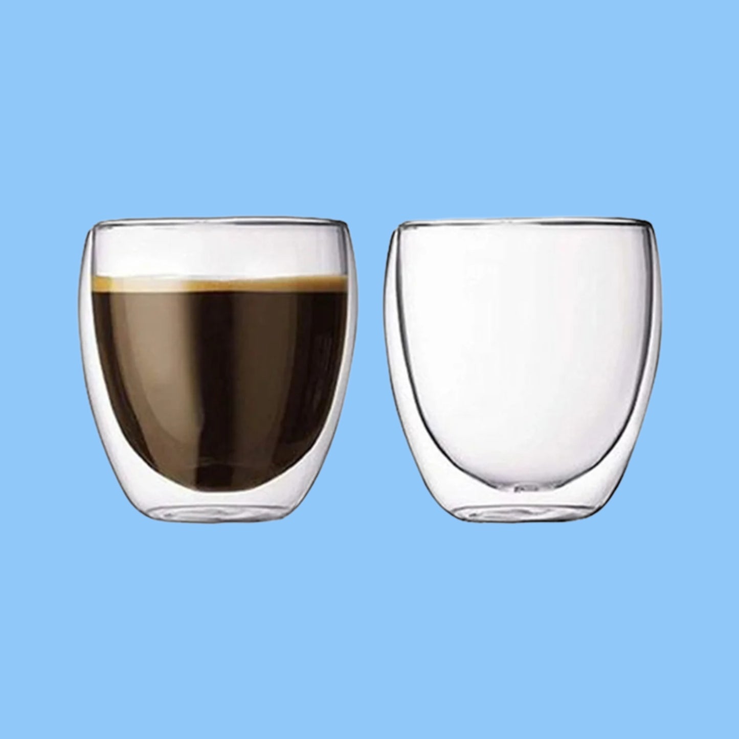 Heena's Haven Borosilicate Double Wall Glass Tumbler 100 ml 2 Piece Set