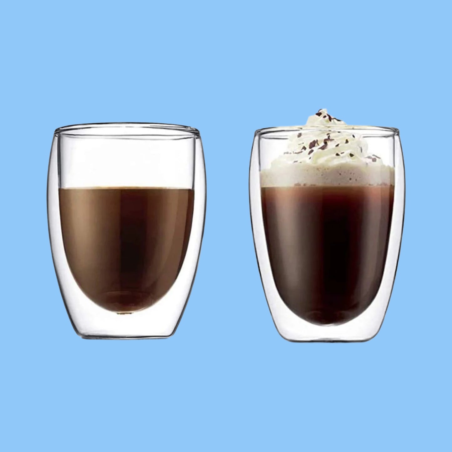 Heena's Haven Borosilicate Double Wall Glass Tumbler 350 ml 2 Piece Set
