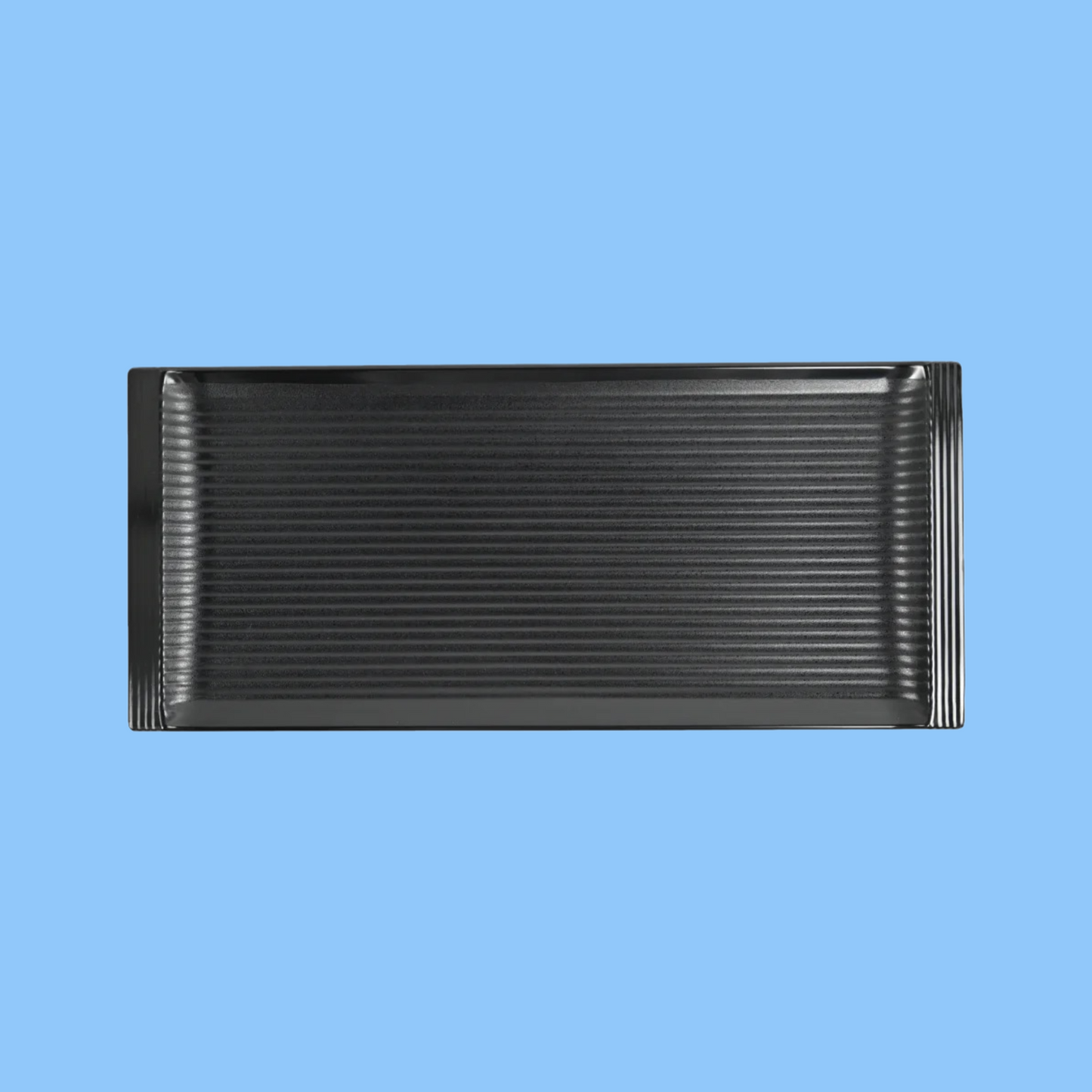 Heena's Haven Black Textured Melamine Rectangular Lined Platter
