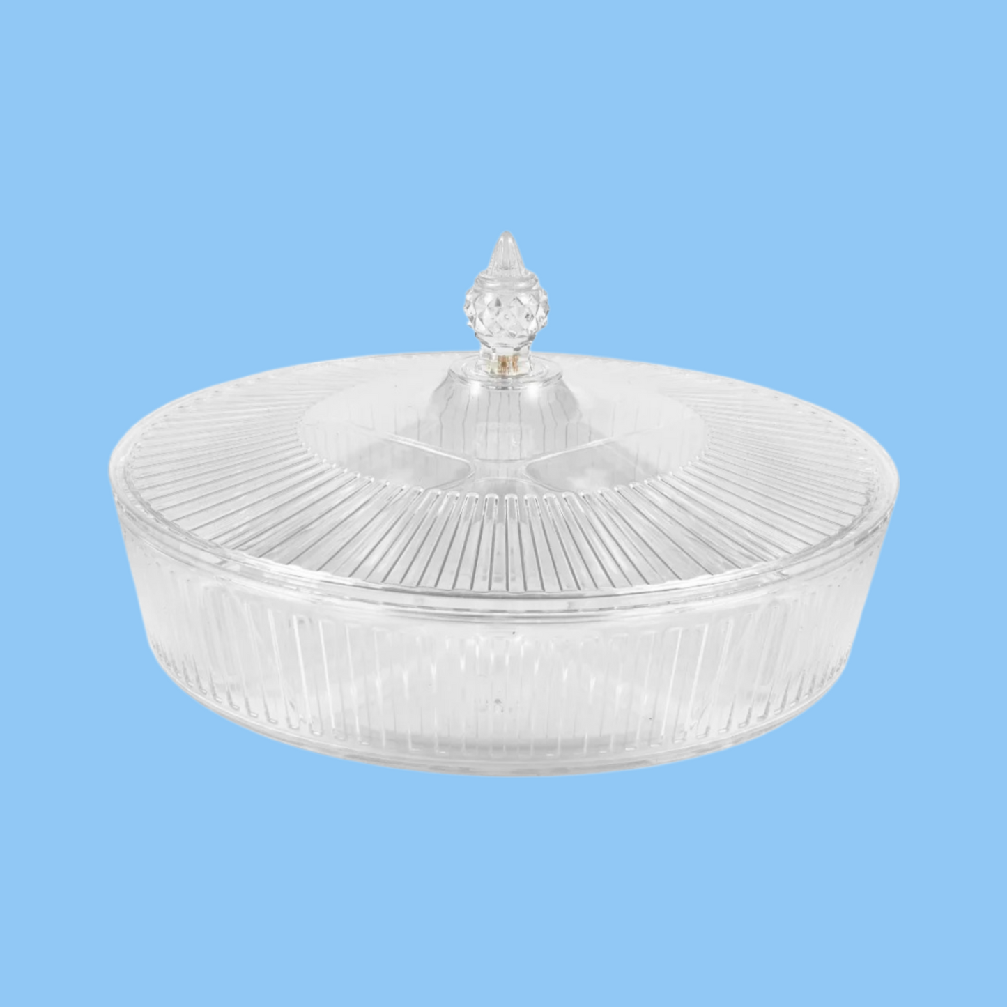 Heena's Haven Round Acrylic Candy Box 30.6 cm x 7 cm with 4 Inner Bowls Set