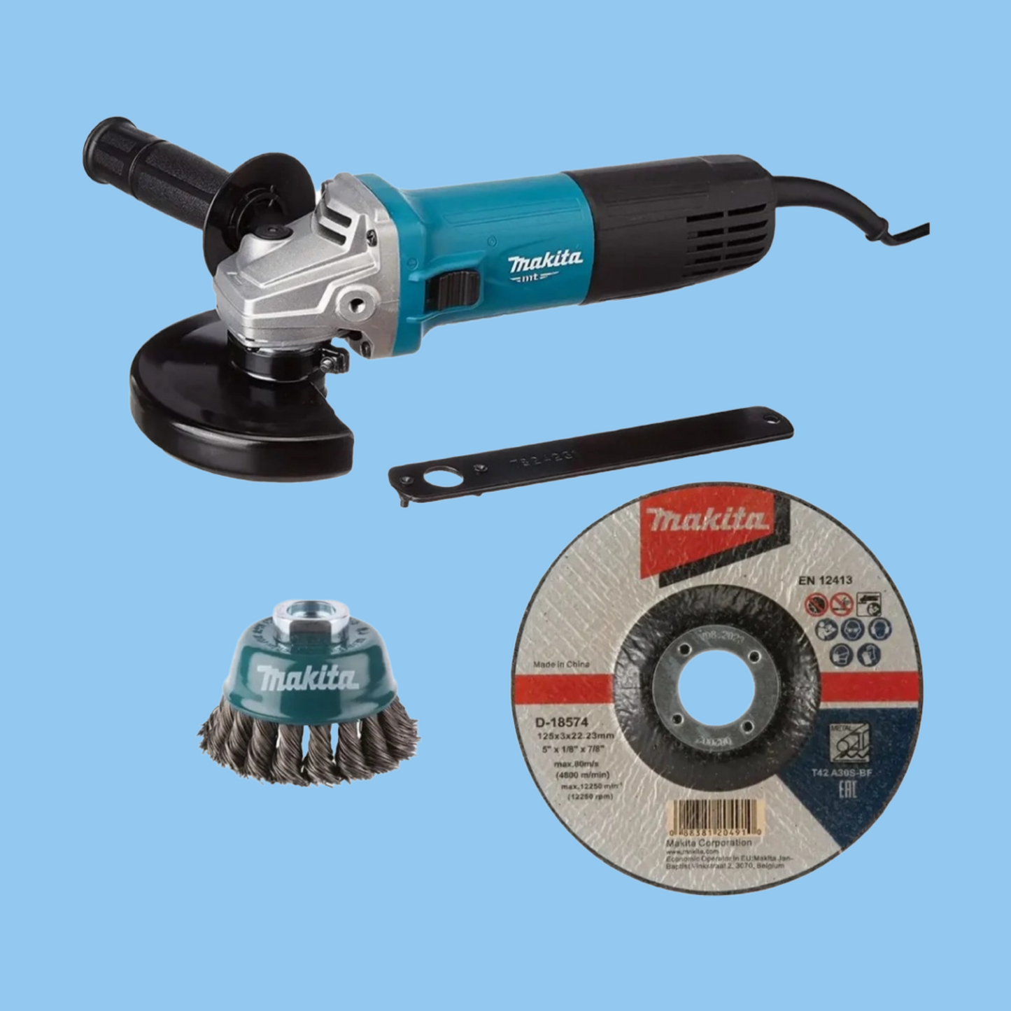 Makita Corded Angle Grinder, M9511B (850 W, 125 mm) + Disc Set - Heena's Haven