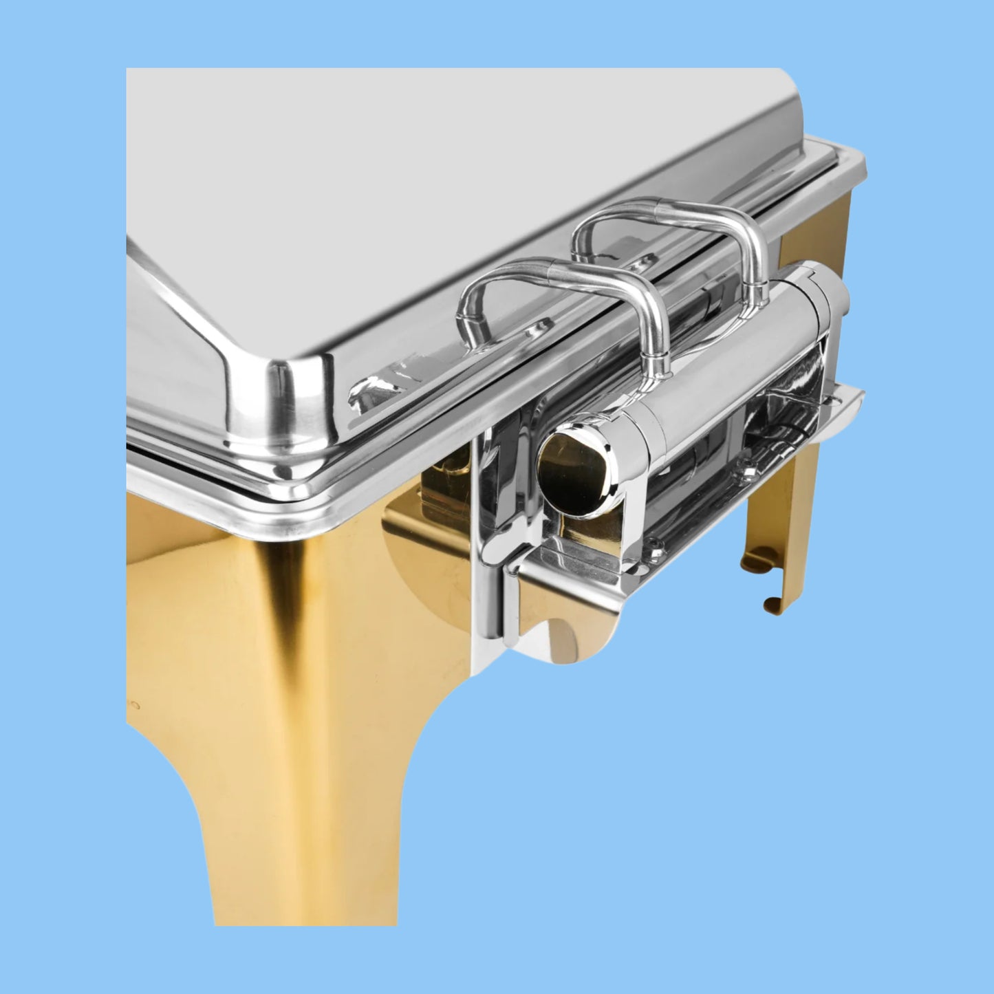 Heena's Haven Stainless Steel Semi Gold 5.5 Liters 2/3 Square Chafing Dish