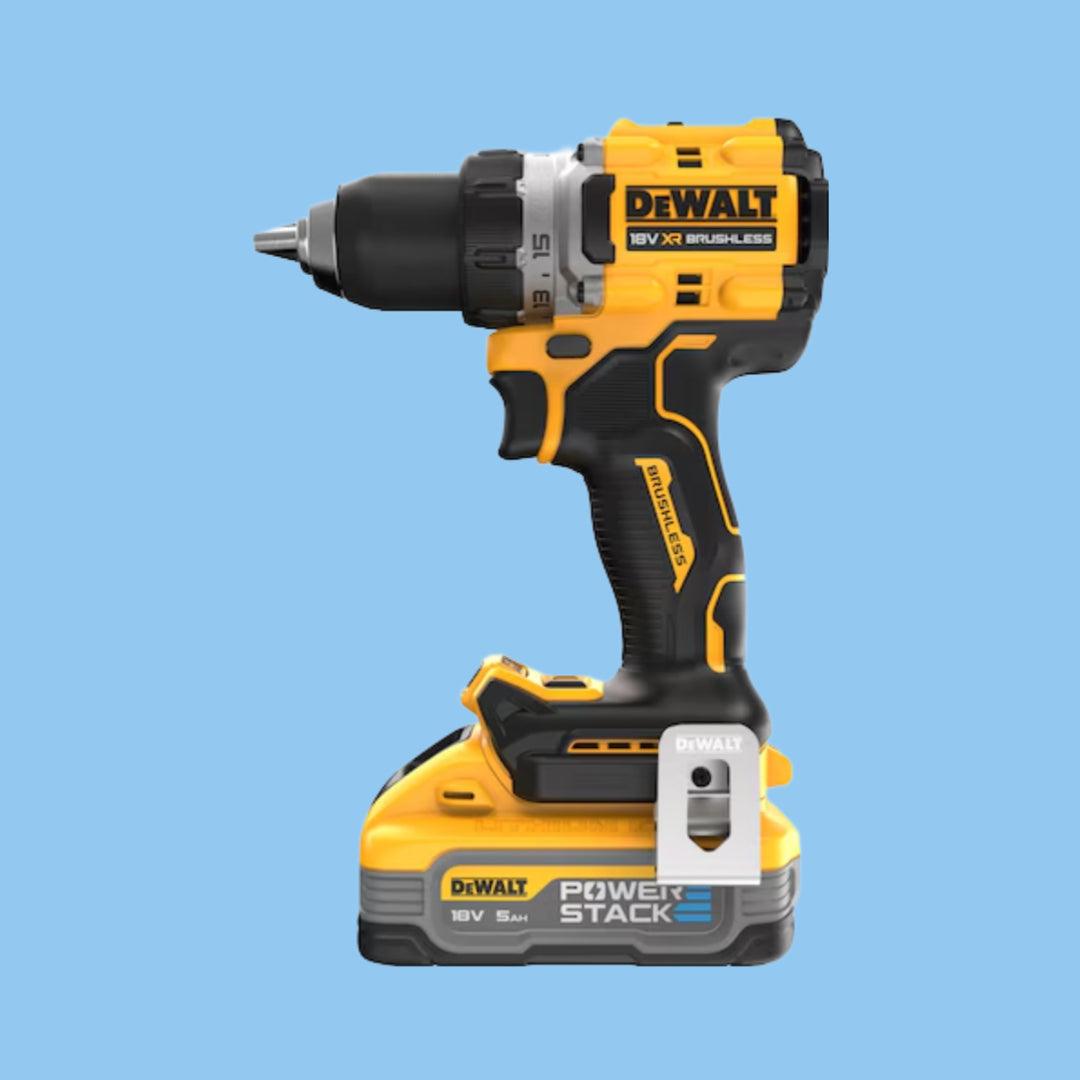 DeWalt 18V XR 90Nm Brushless Drill Driver with 2 POWERSTACK Batteries - Compact, High Torque, 15 Torque Settings, LED Light, TSTAK Case - Heena's Haven