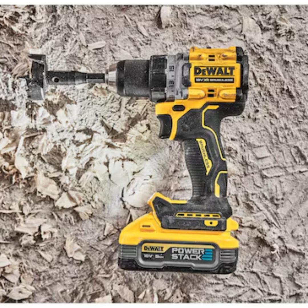 DeWalt 18V XR 90Nm Brushless Drill Driver with 2 POWERSTACK Batteries - Compact, High Torque, 15 Torque Settings, LED Light, TSTAK Case - Heena's Haven